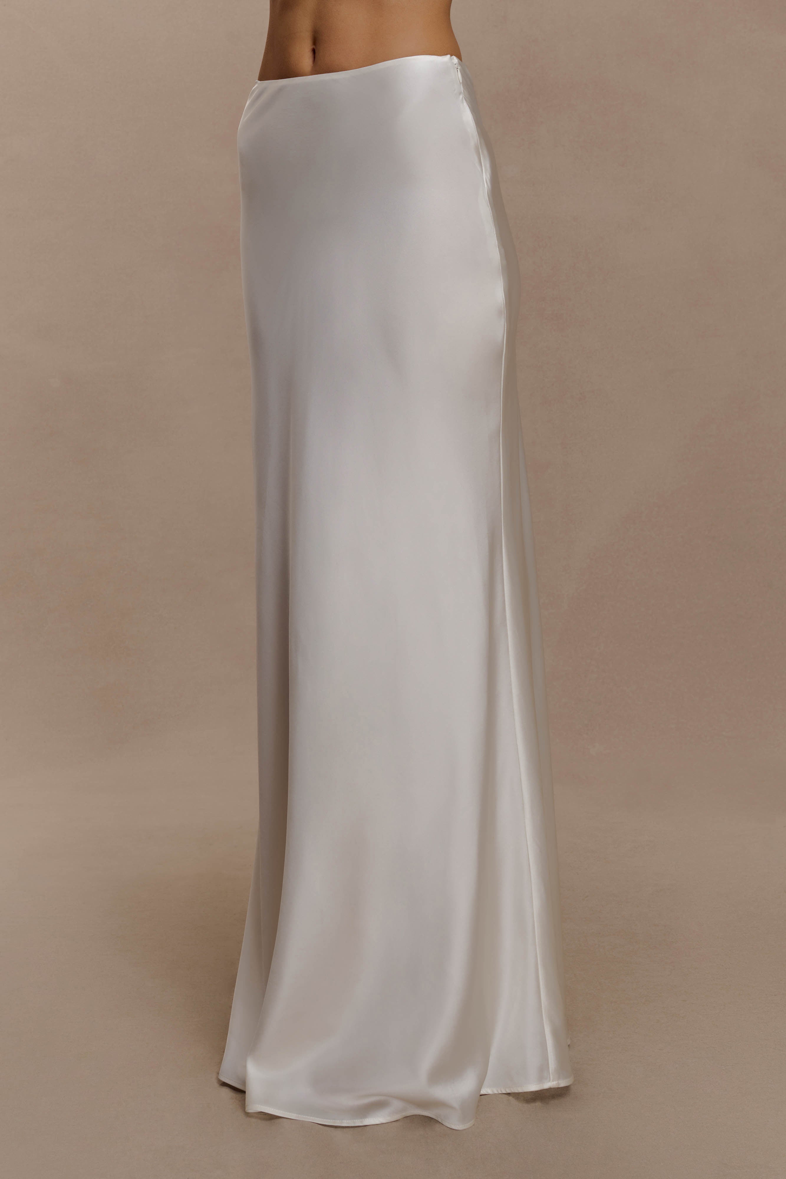 Sabrina Silk Blend Maxi Skirt - Ivory - Image 6