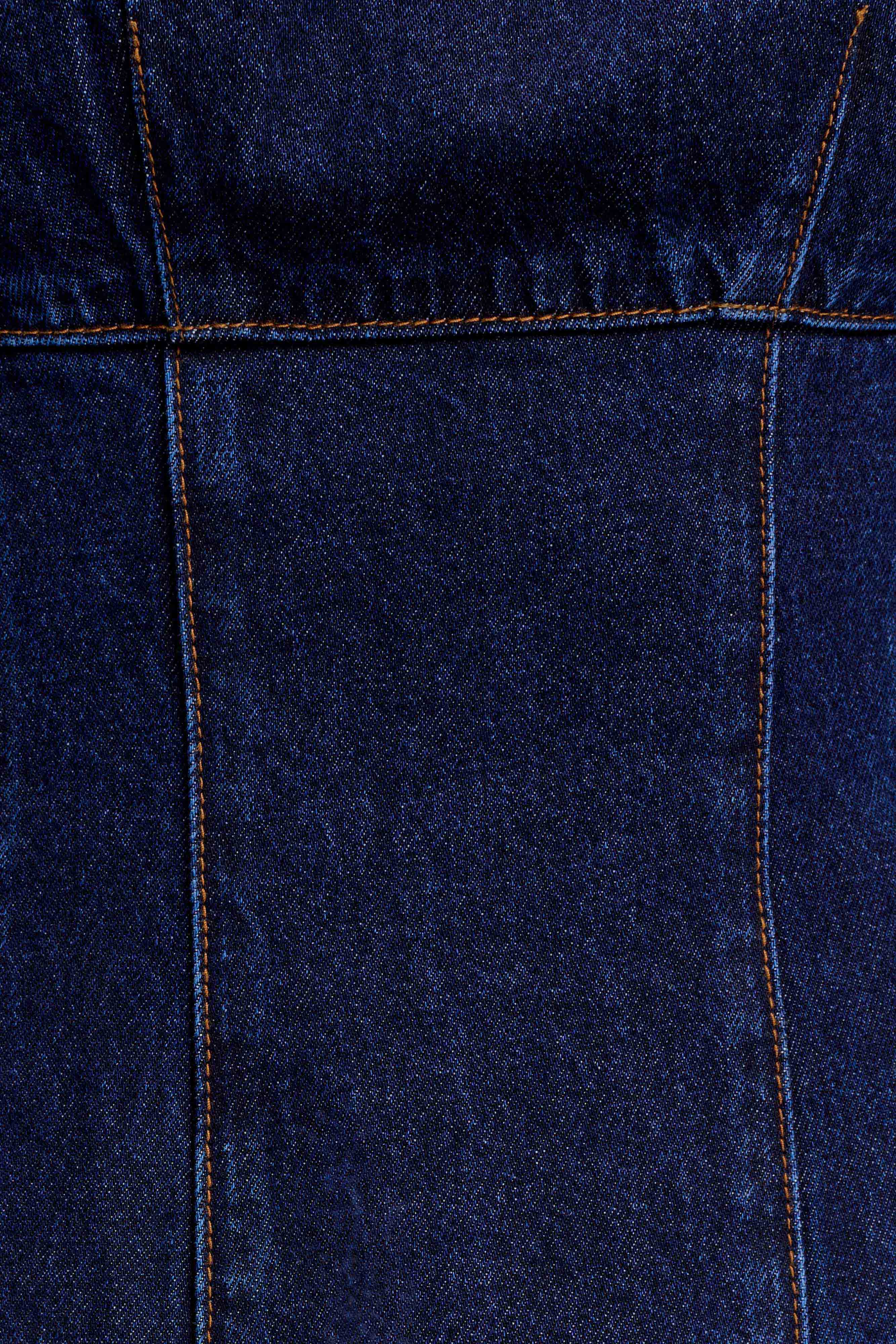 Cosmala Denim Long Sleeve Mini Dress - Indigo Blue - Image 9