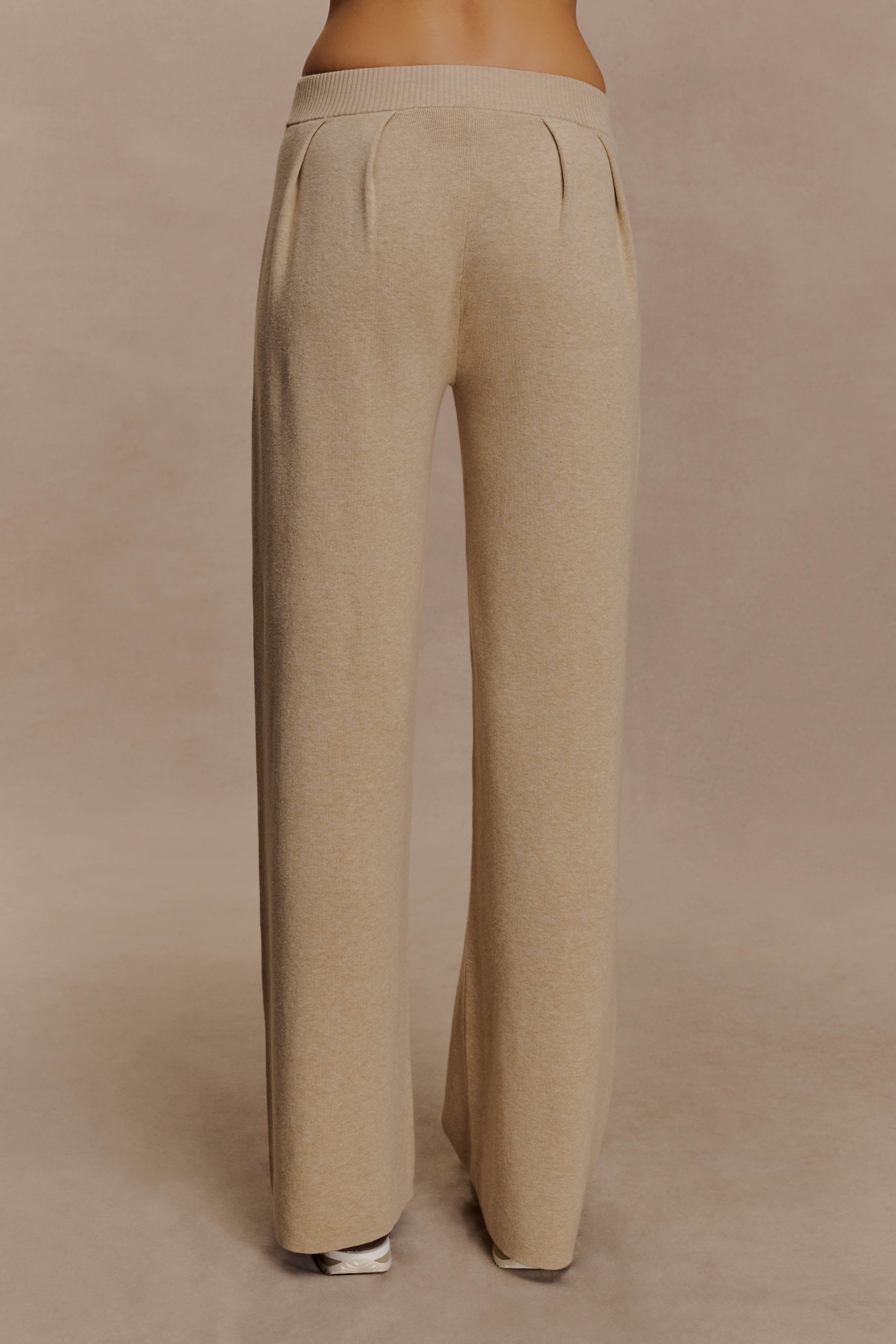 Frannie Gathered Silk Blend Knit Pants - Sand - Image 7