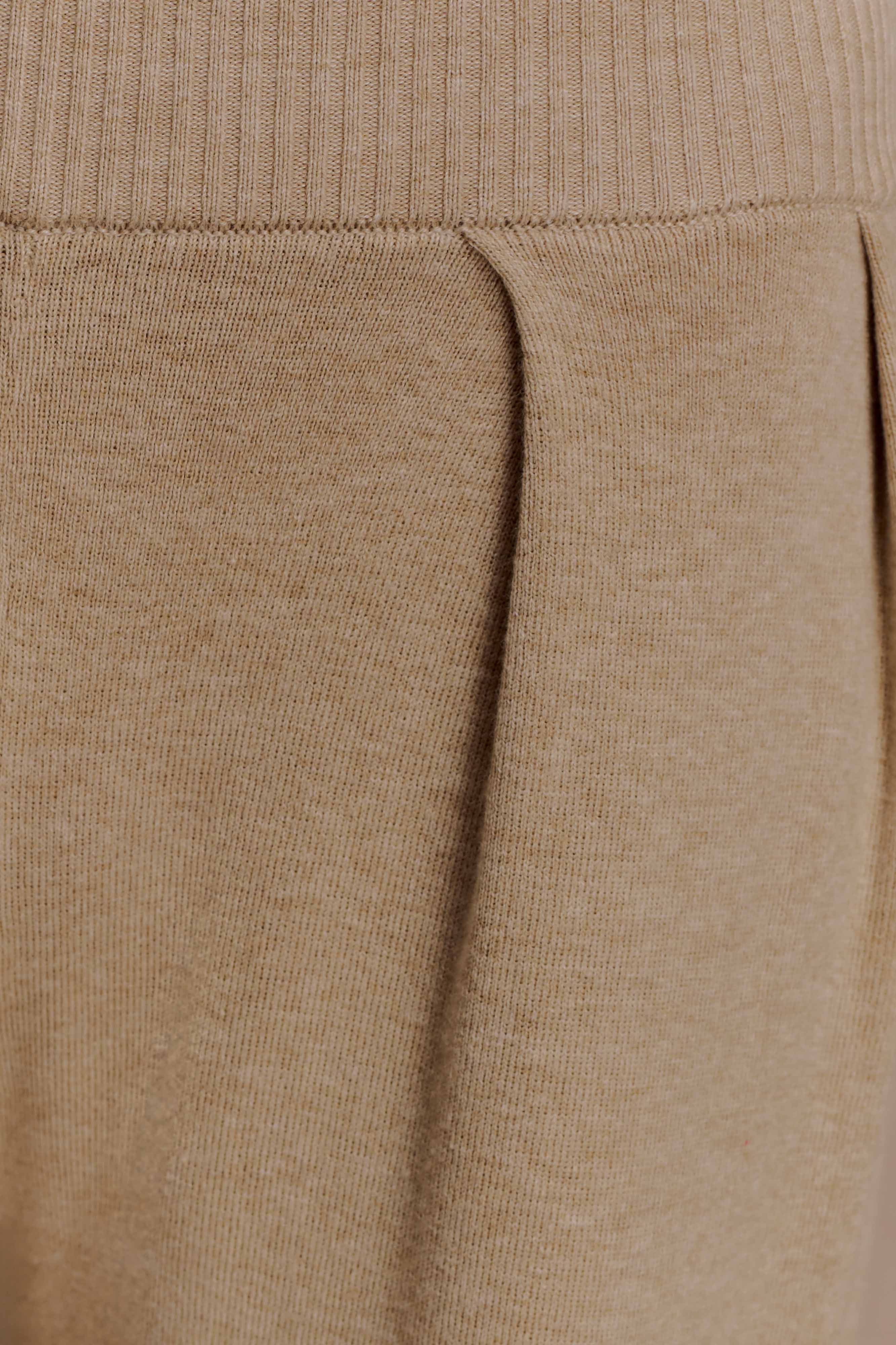 Frannie Gathered Silk Blend Knit Pants - Sand - Image 8
