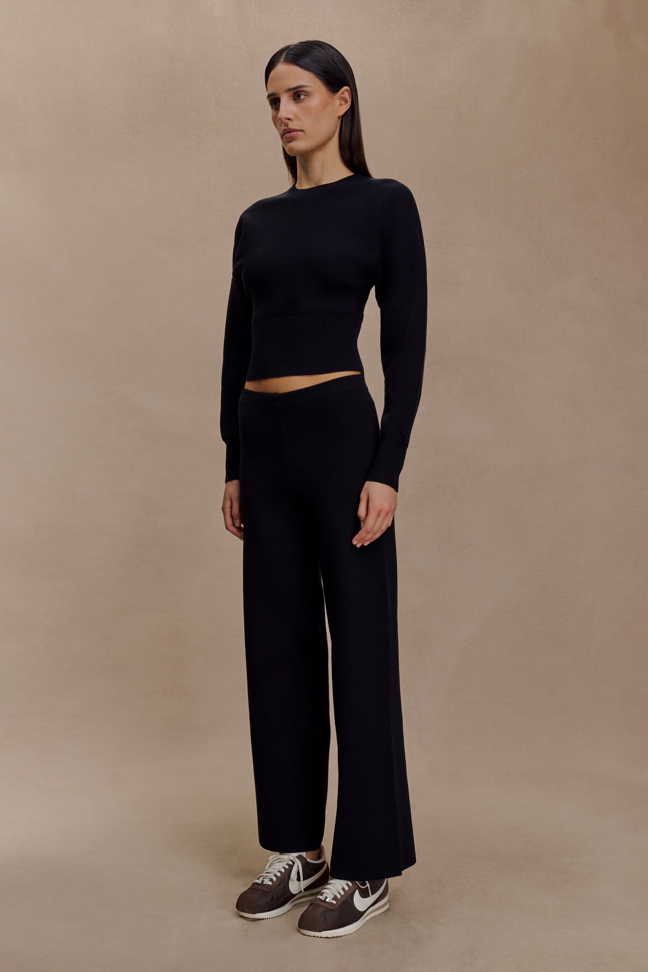 Kerrymae Straight Leg Knit Pants - Black - Image 6