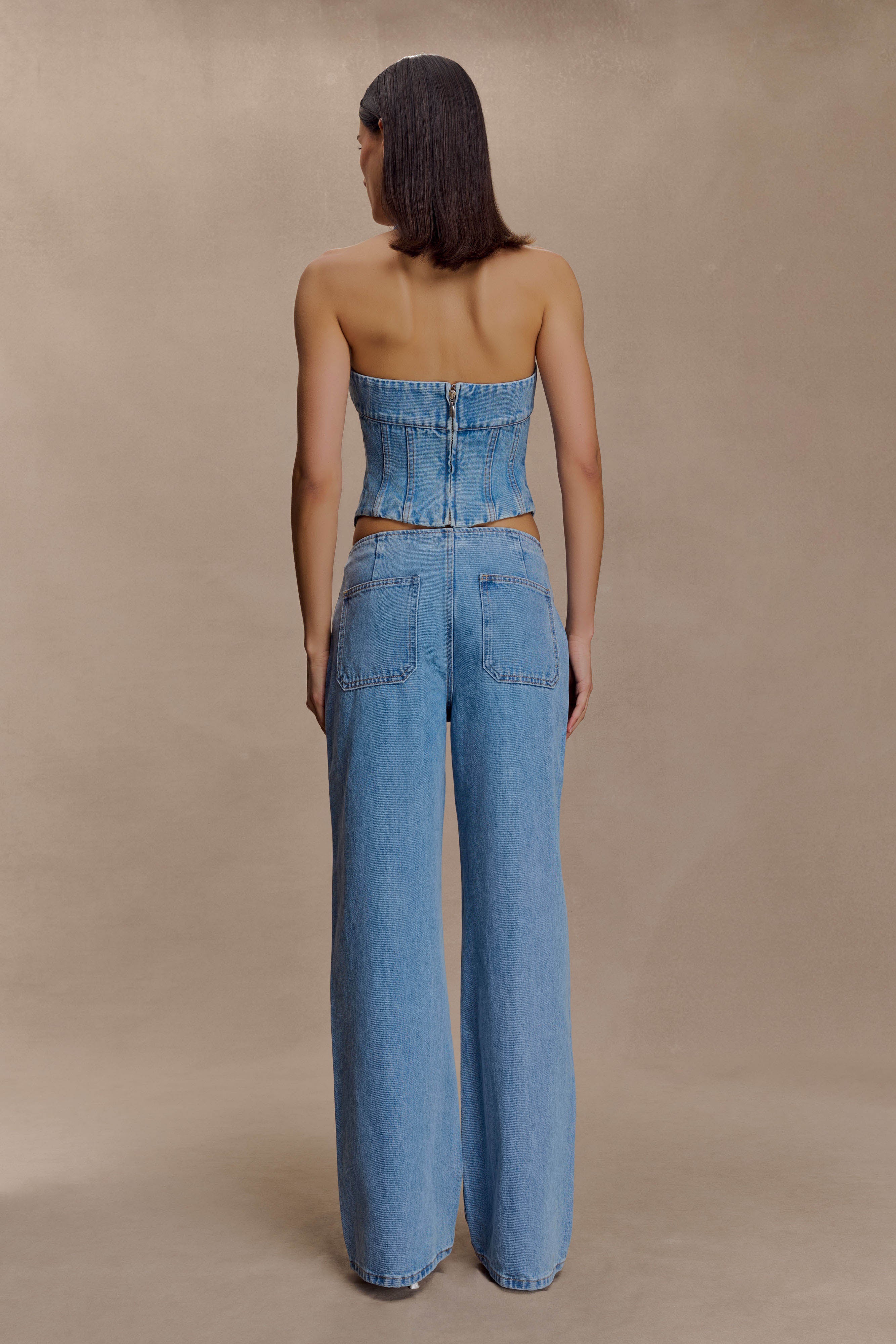 Meadow Denim Corset Halter Top - Classic Blue - Image 7