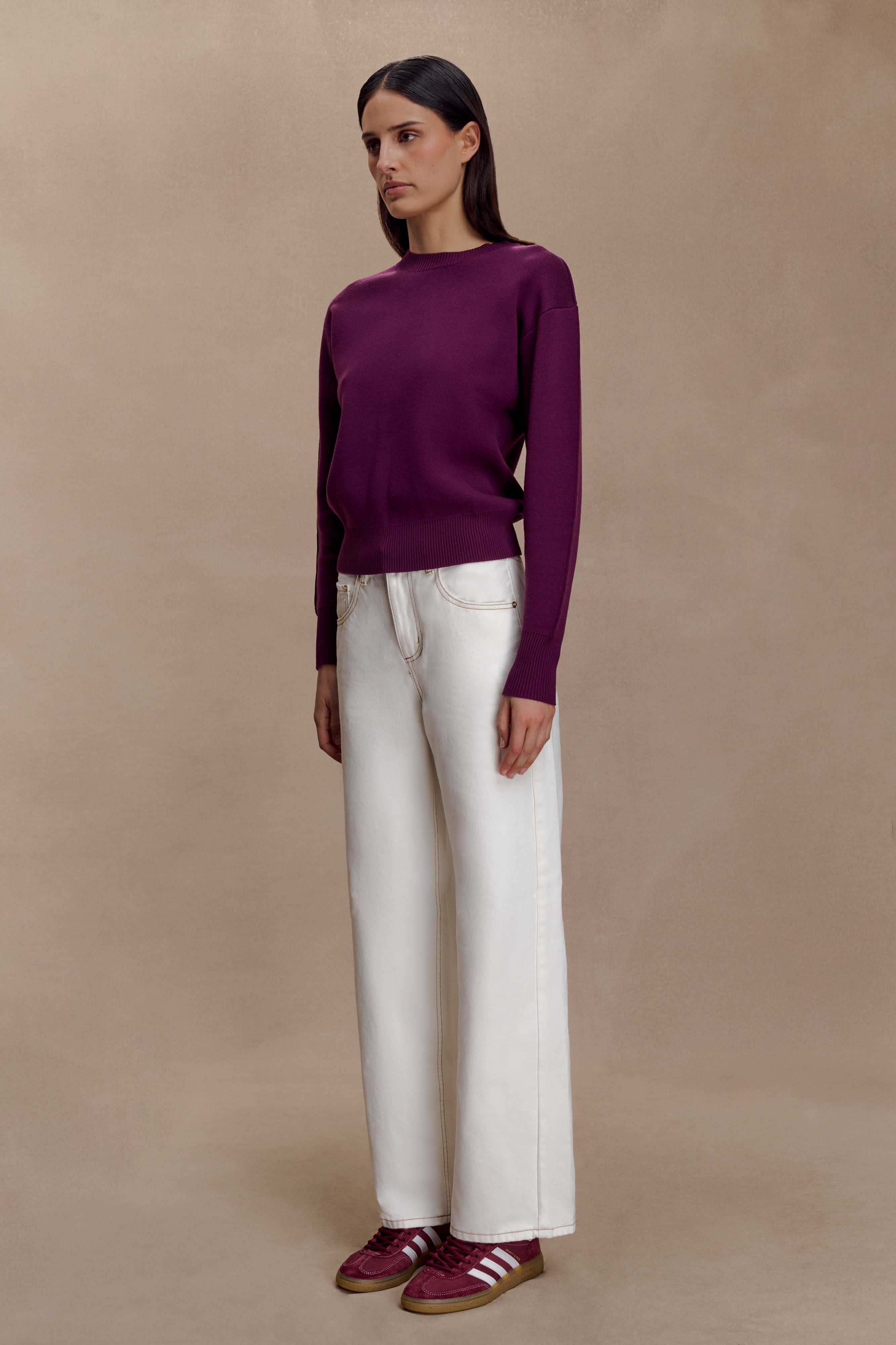 Braxton Cozy Knit Jumper - Plum - Image 7