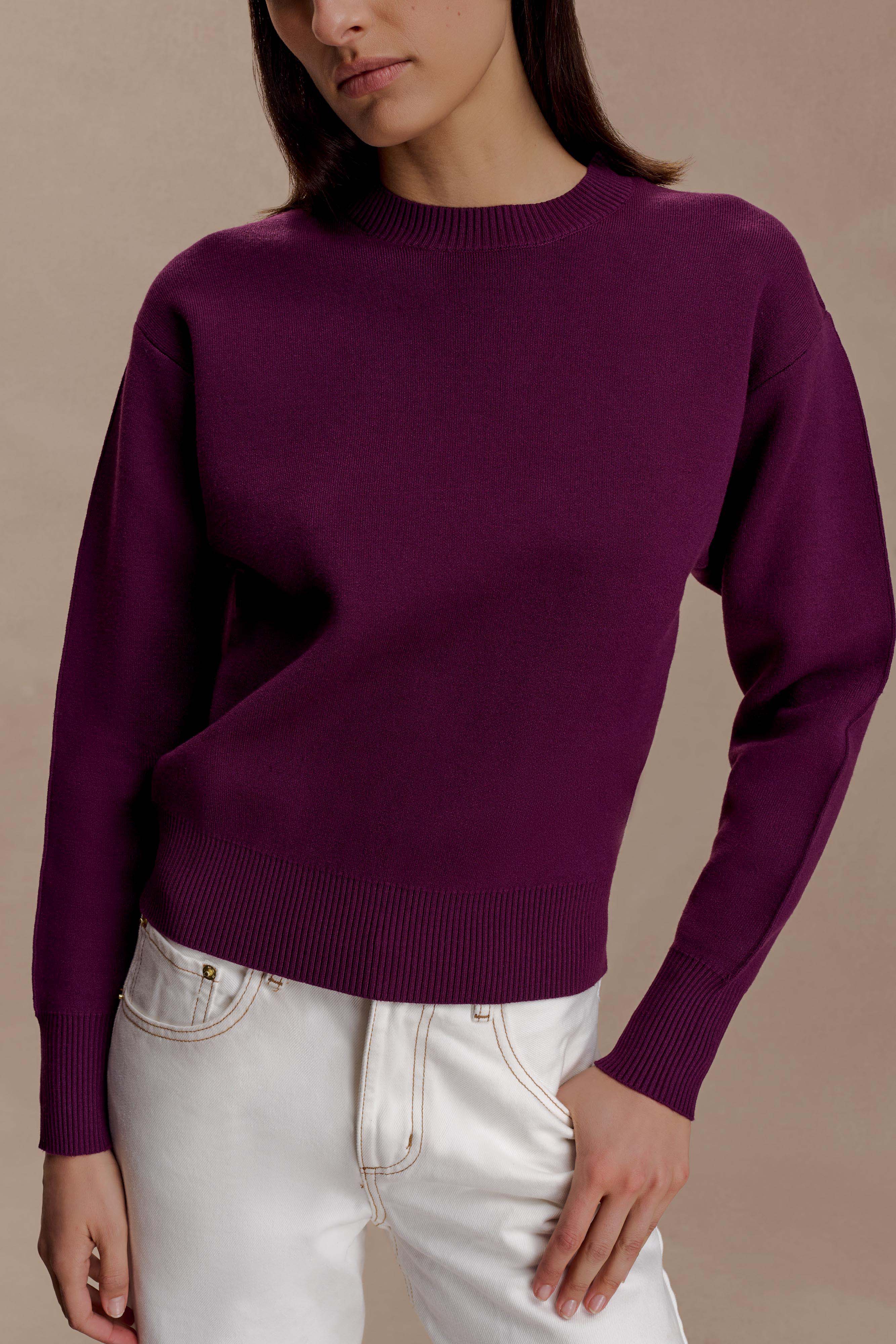 Braxton Cozy Knit Jumper - Plum - Image 6