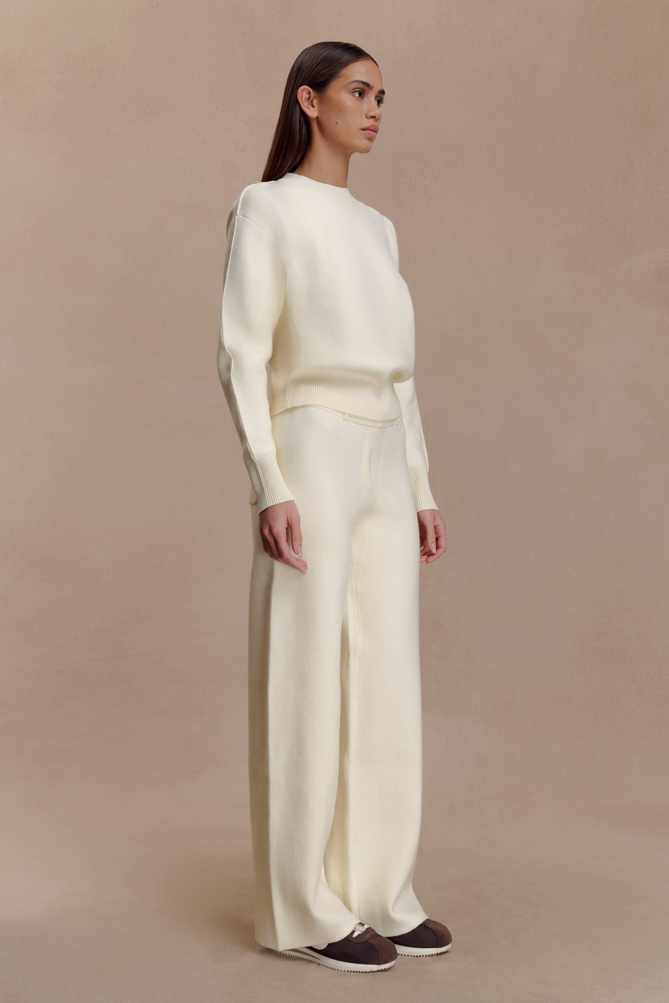 Lauren Knit Trouser - Ivory - Image 4