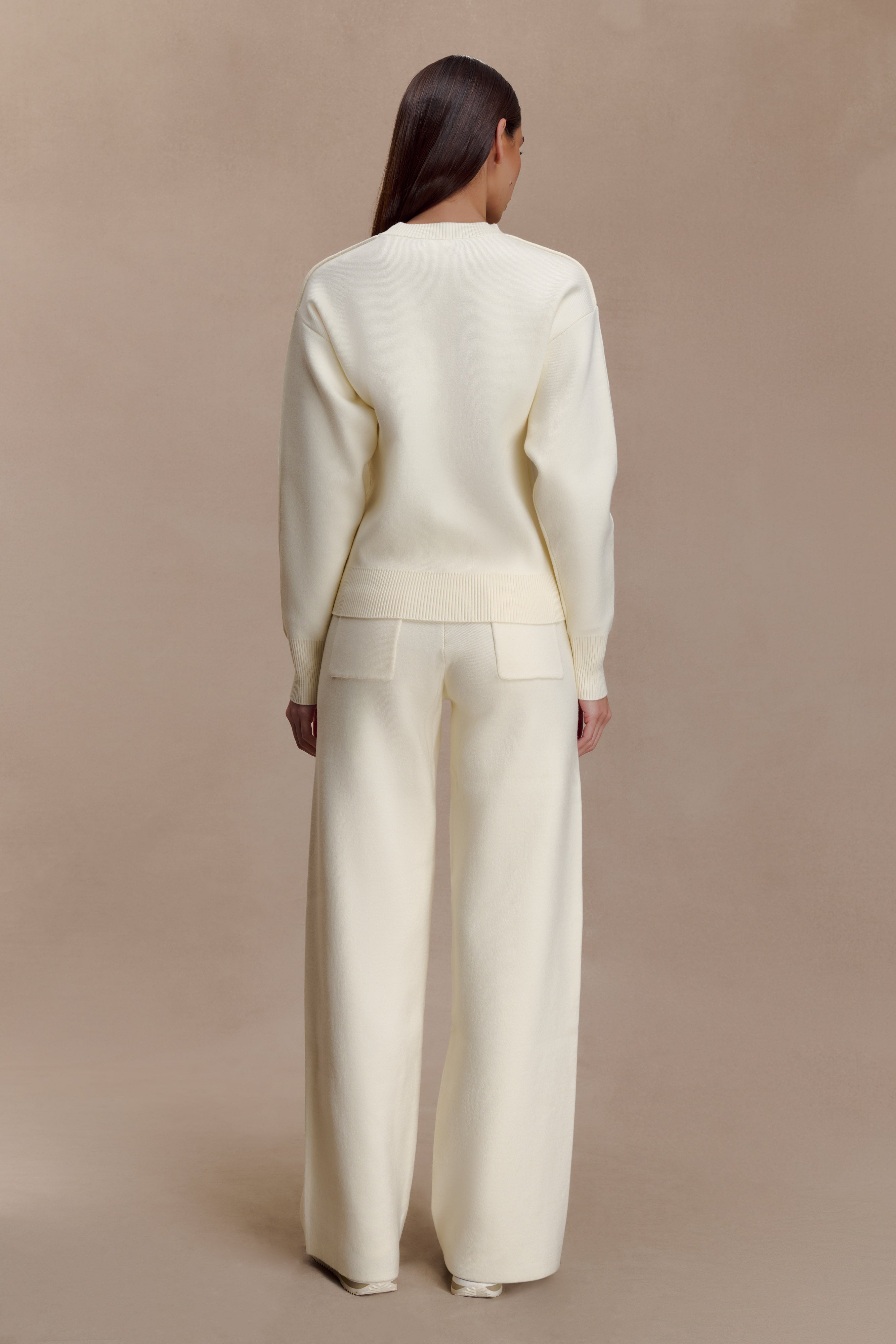 Lauren Knit Trouser - Ivory - Image 3