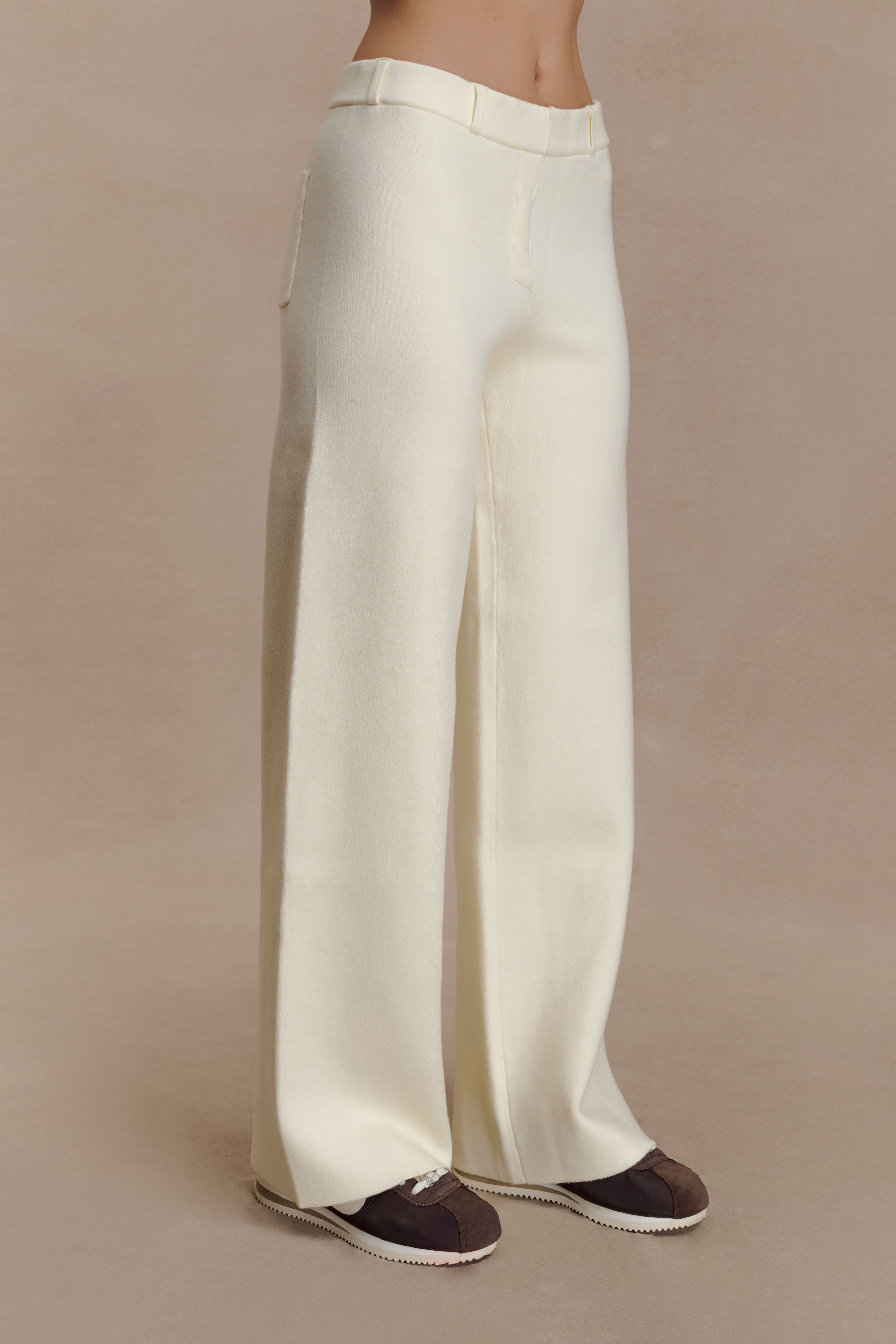 Lauren Knit Trouser - Ivory - Image 5
