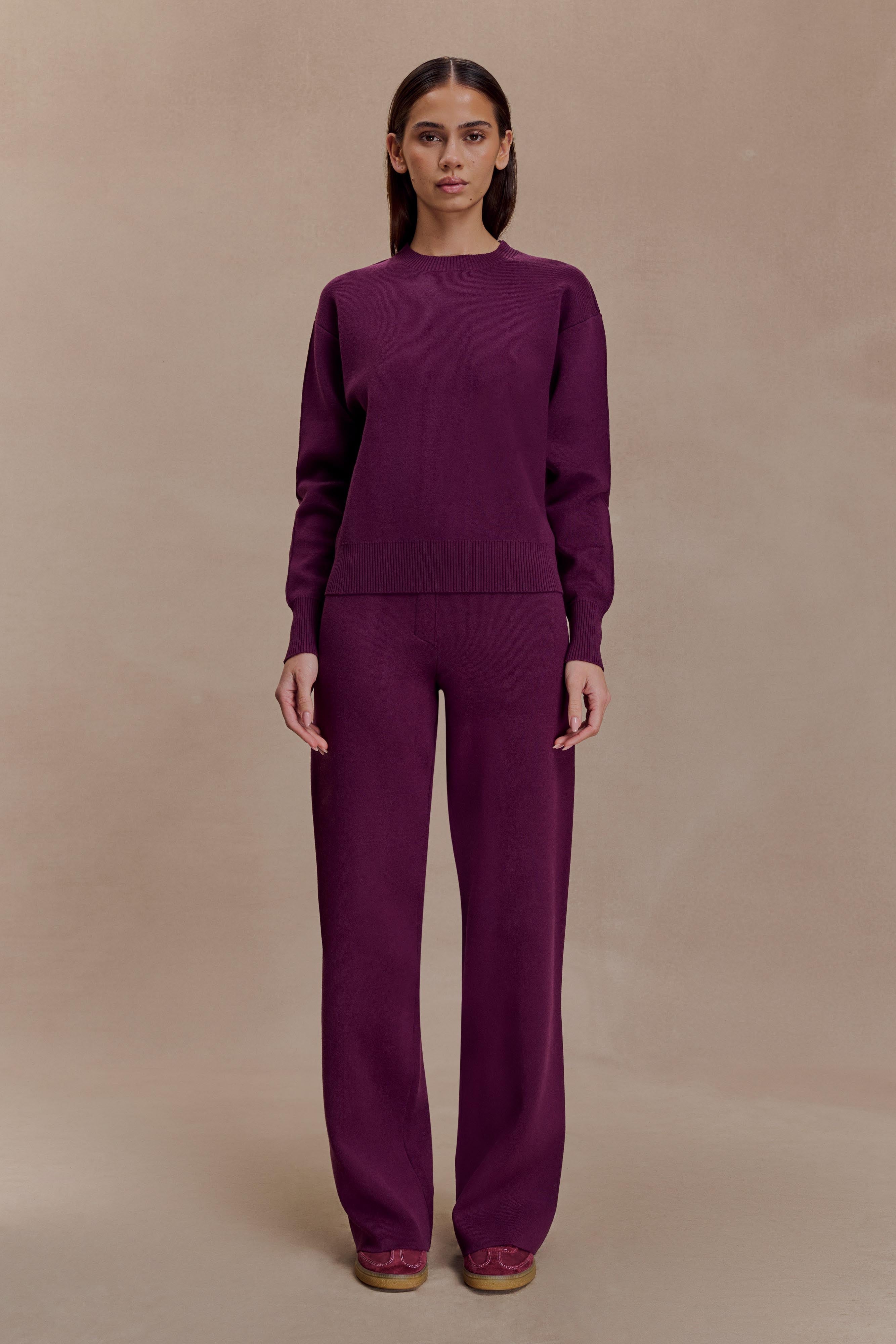 Braxton Cozy Knit Jumper - Plum - Image 5