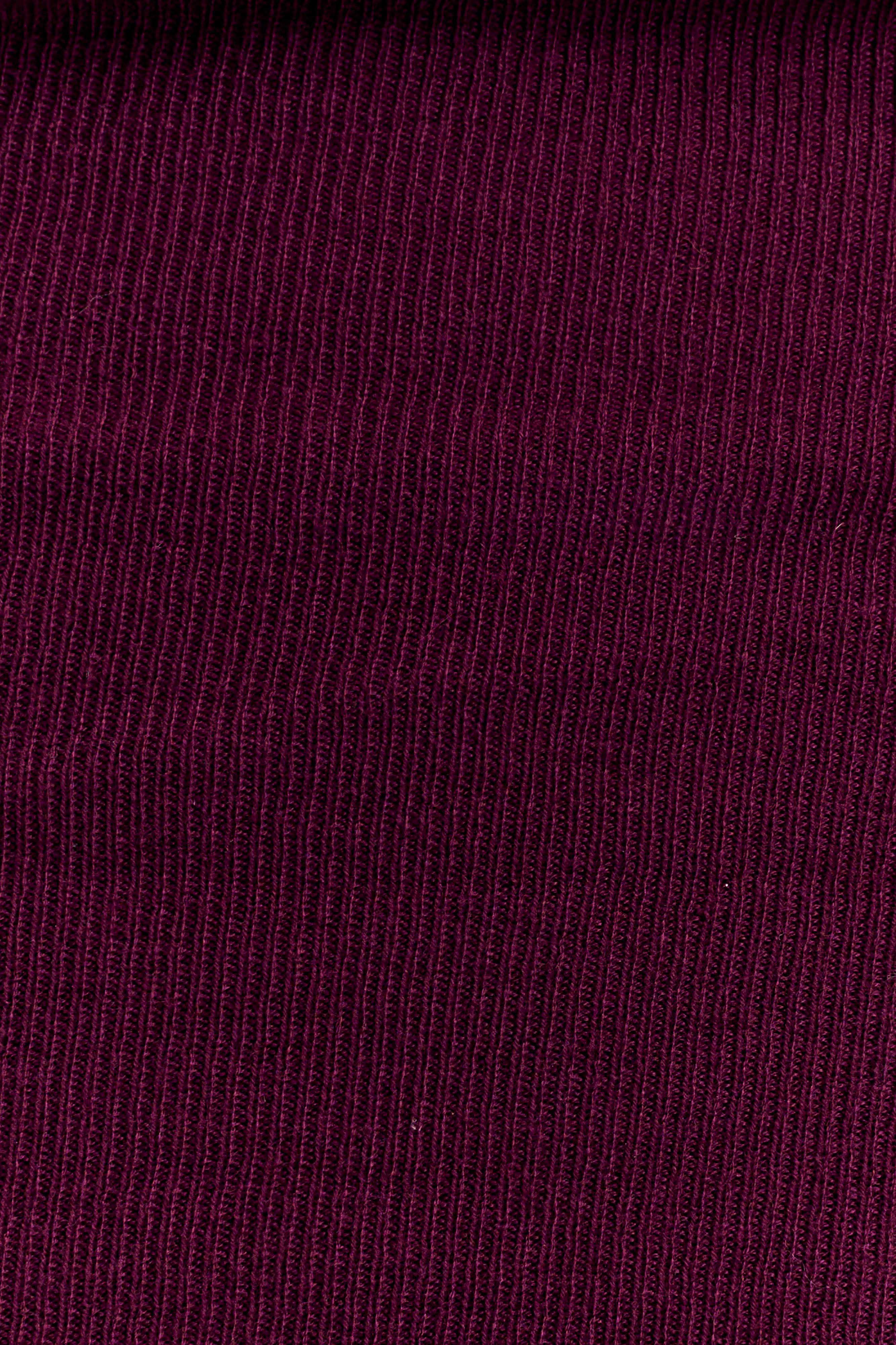 Mazie Asymetrical Cashmere Blend Long Sleeve Knit Top - Plum - Image 6