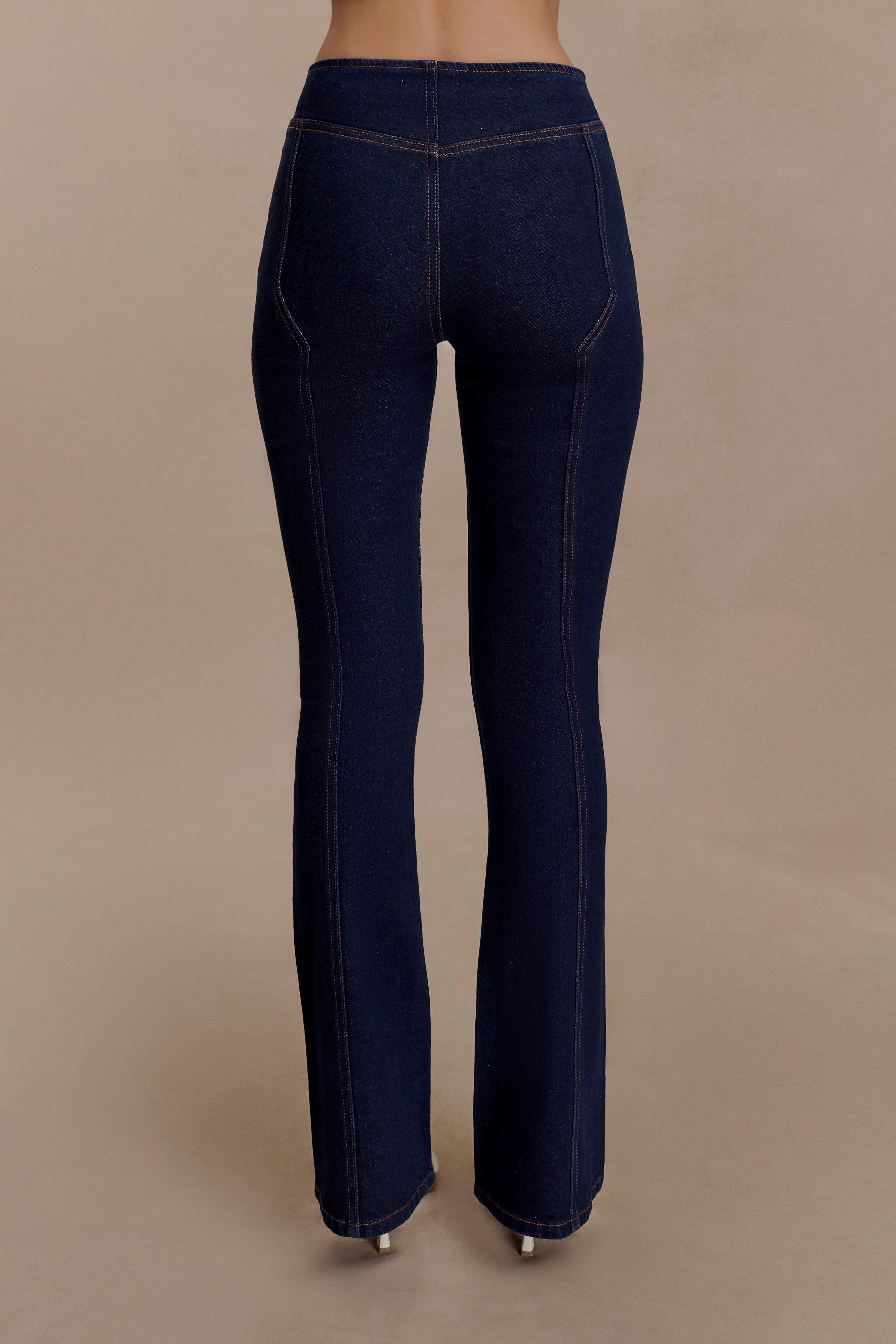 Clio Paneled Flare Jeans - Indigo Blue - Image 6