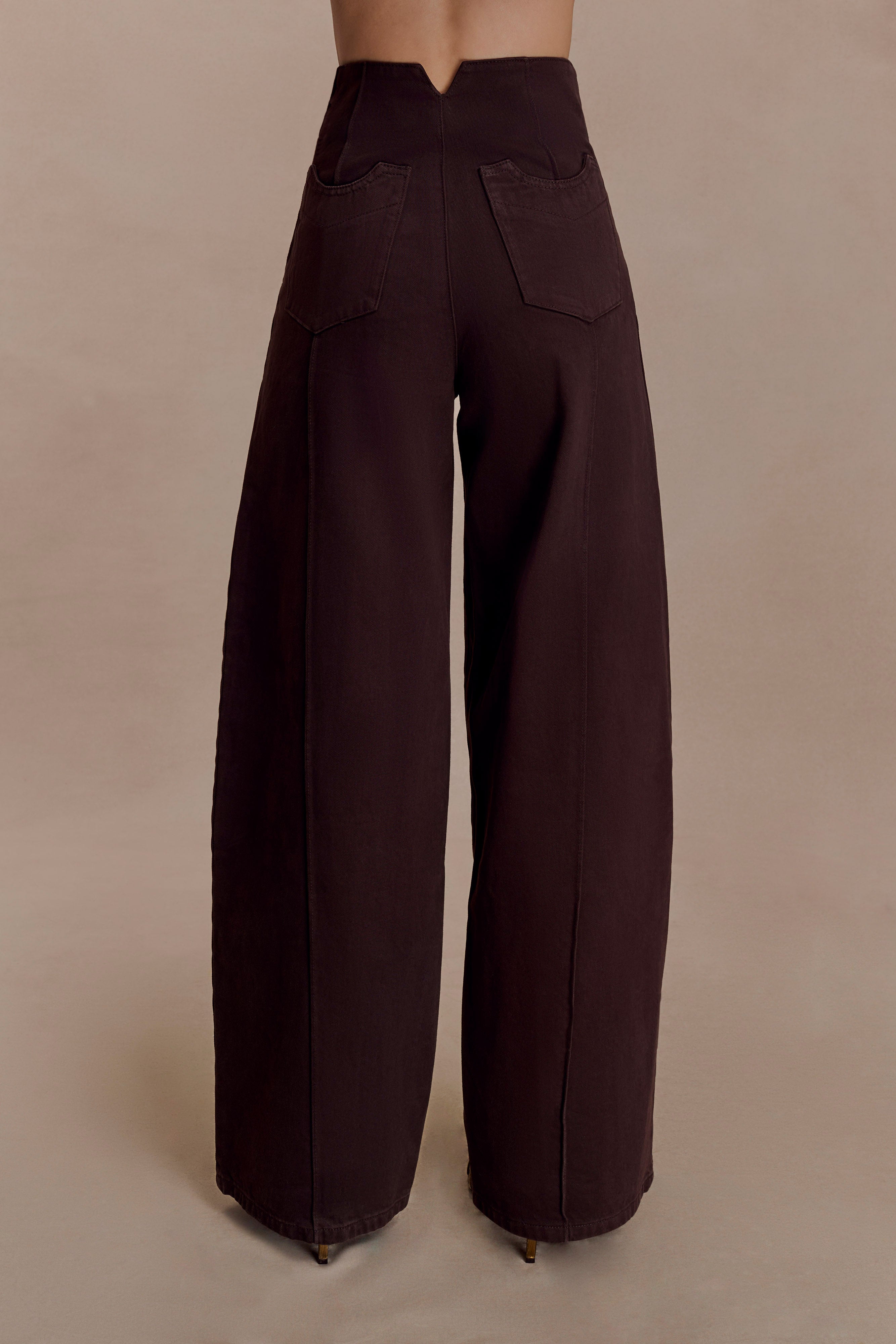 Beatrix High Rise Denim Jeans - Chocolate - Image 7
