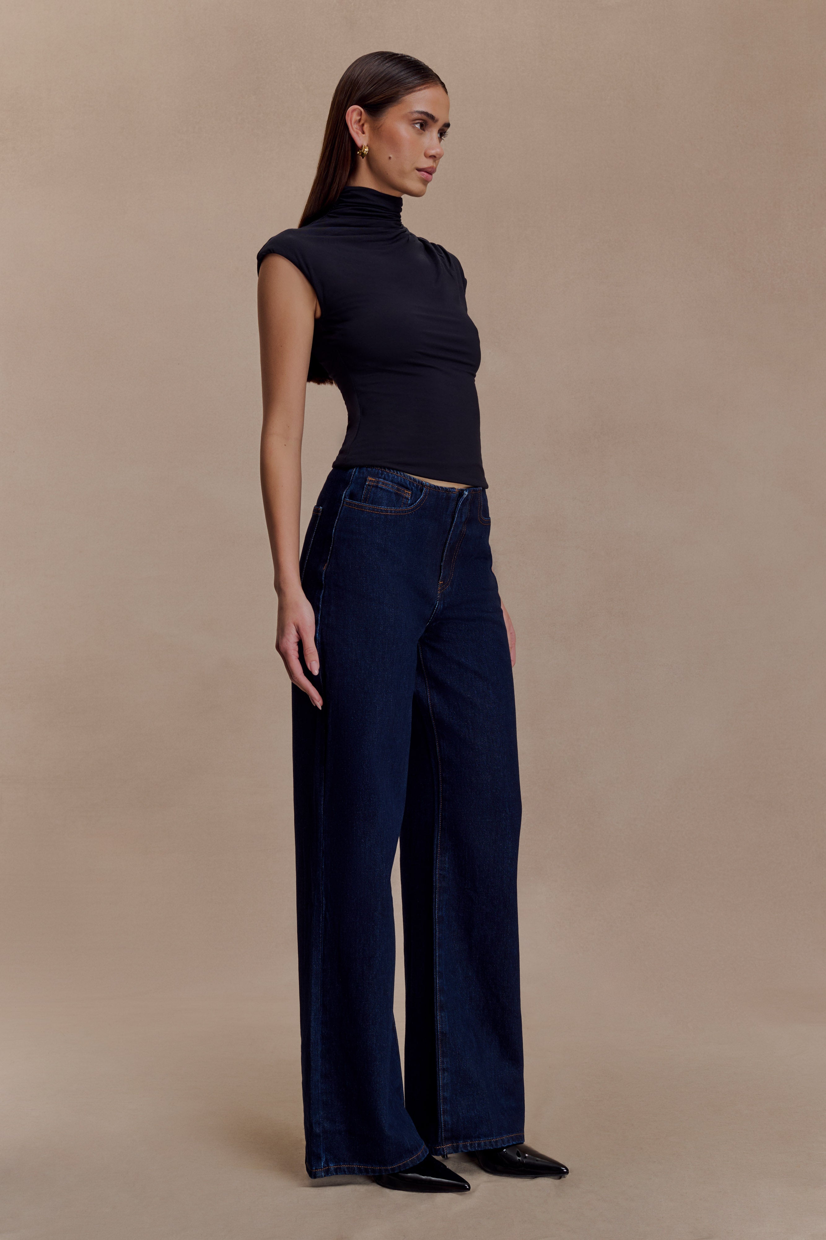 Freesia High Neck Sleeveless Top - Black - Image 4