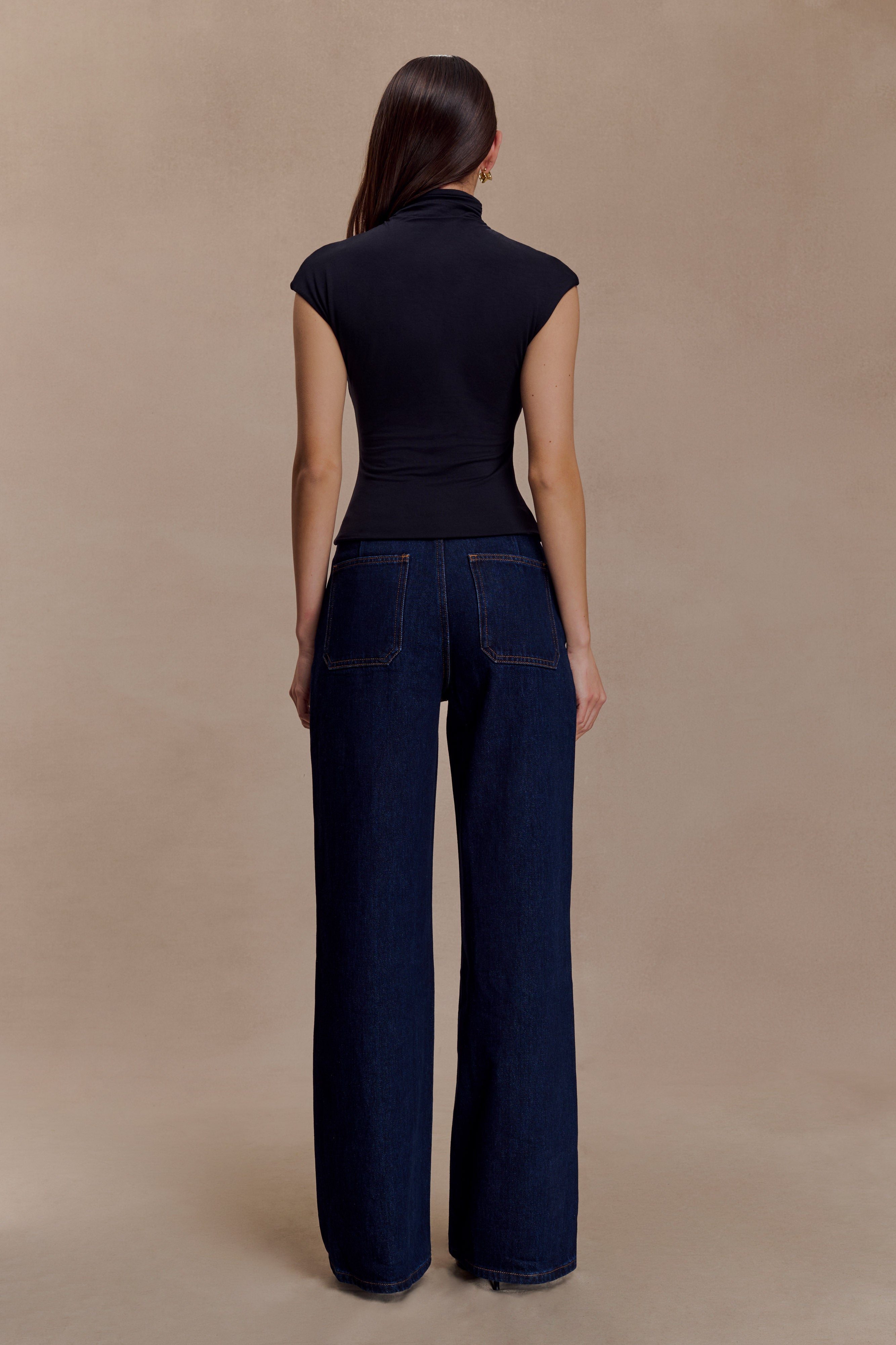 Freesia High Neck Sleeveless Top - Black - Image 5
