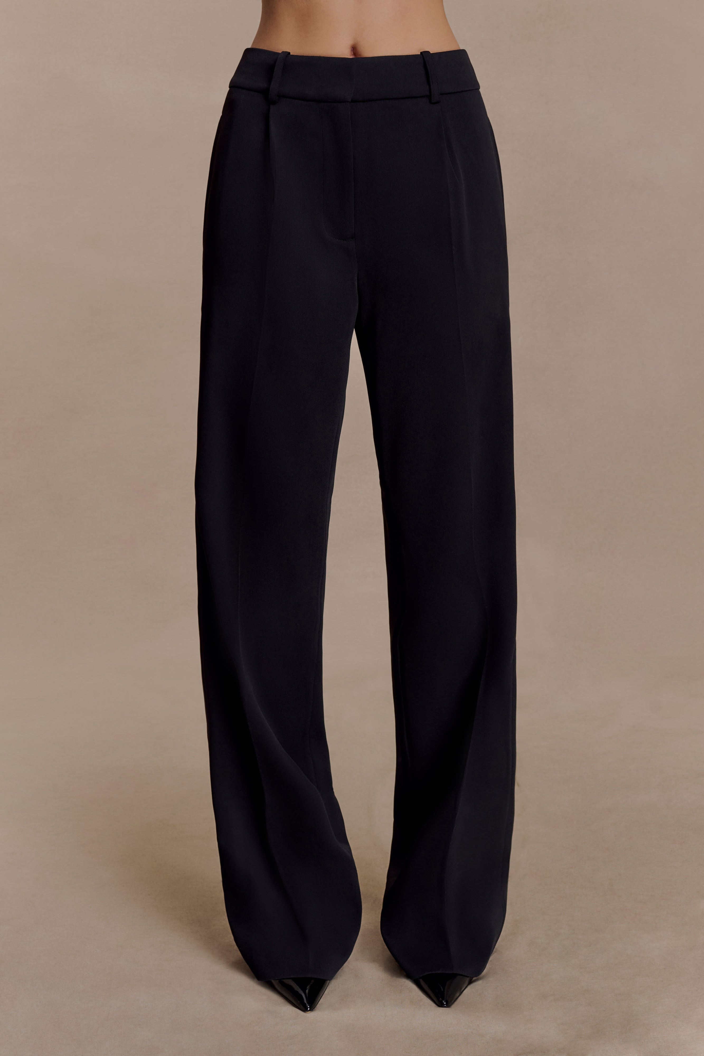 Fatima Satin Straight Leg Pant - Black - Image 6