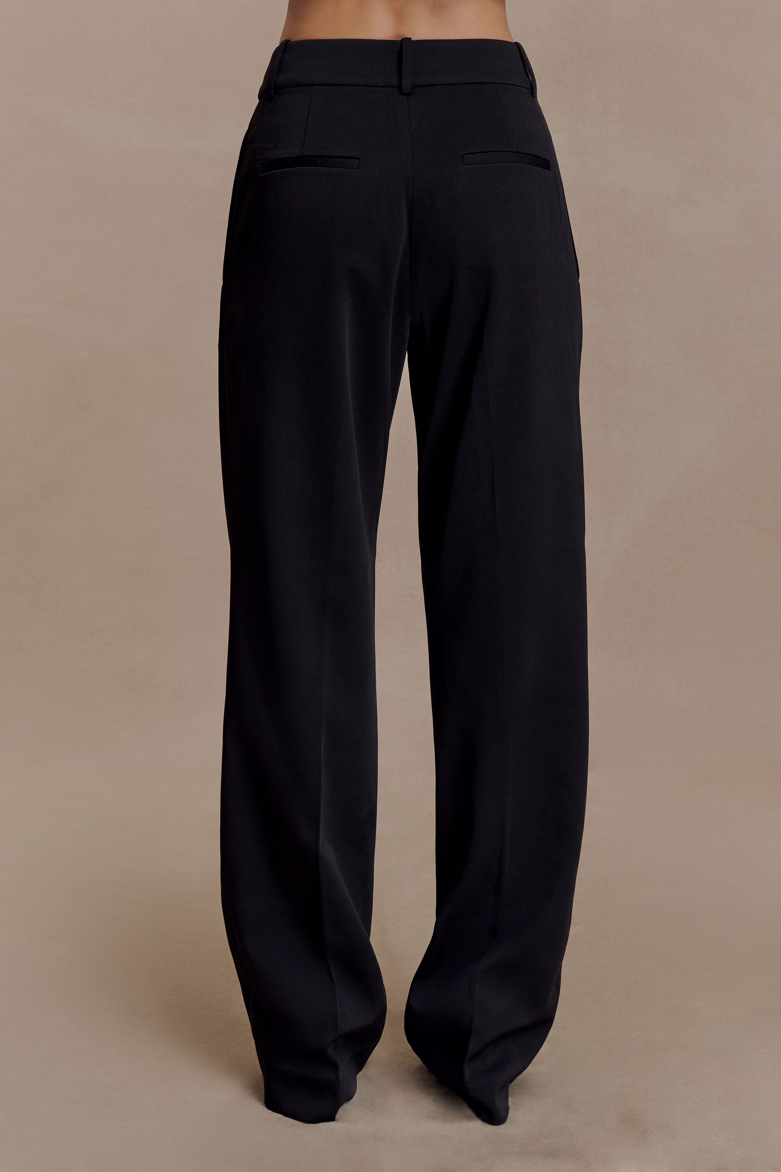 Fatima Satin Straight Leg Pant - Black - Image 5