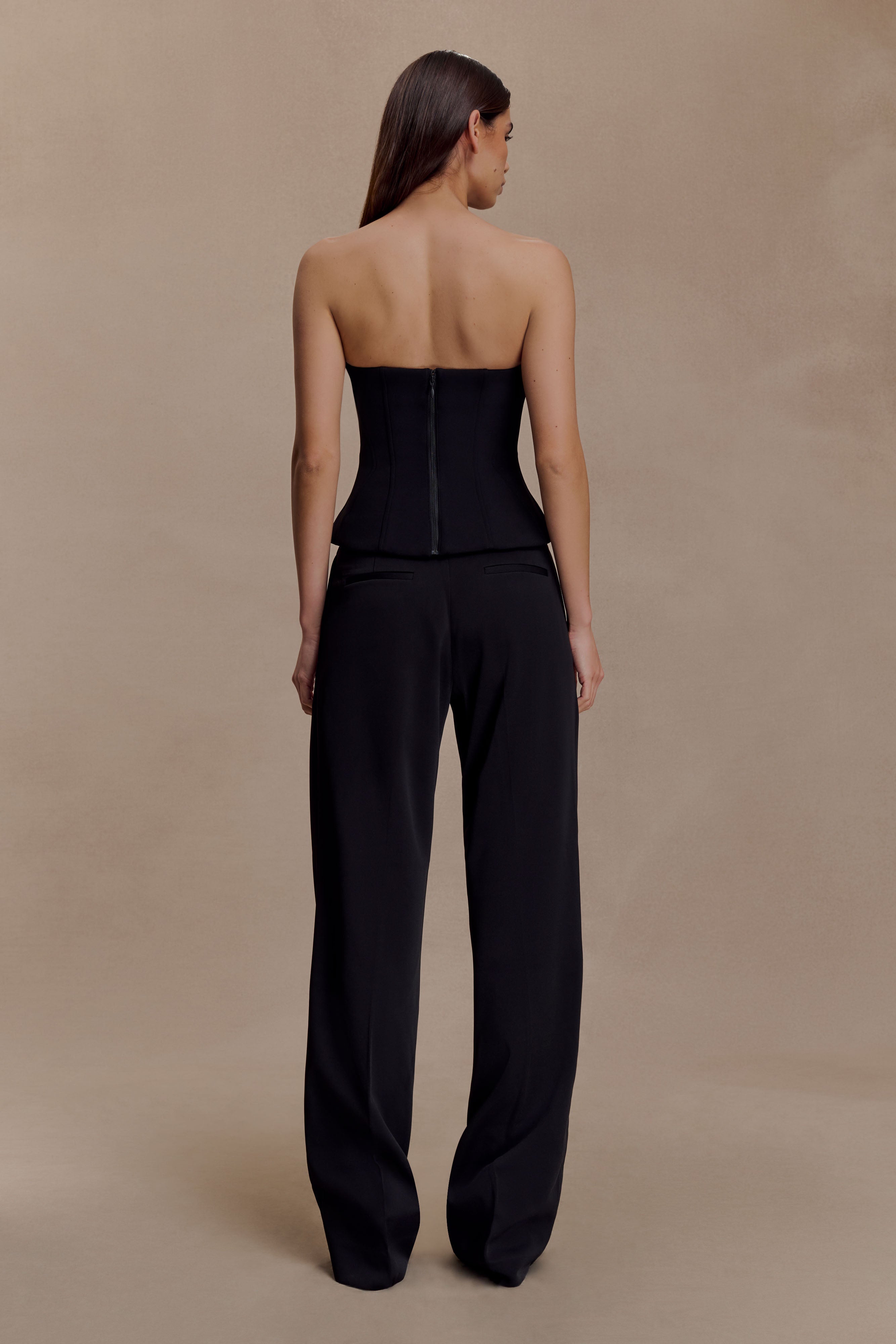 Alternative view of Fatima Satin Straight Leg Pant - Black