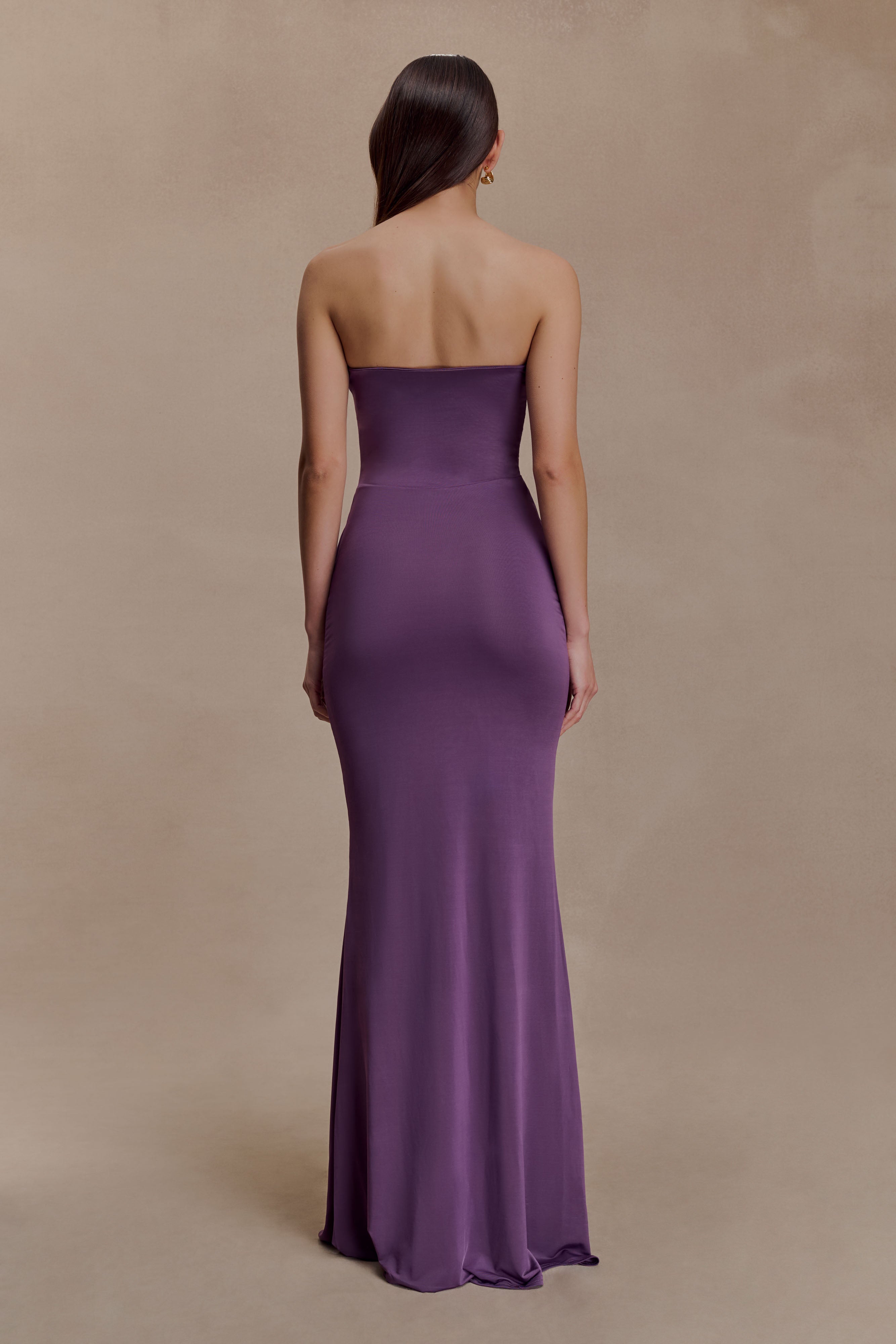 Alternative view of Madison Strapless Slinky Maxi Dress - Purple