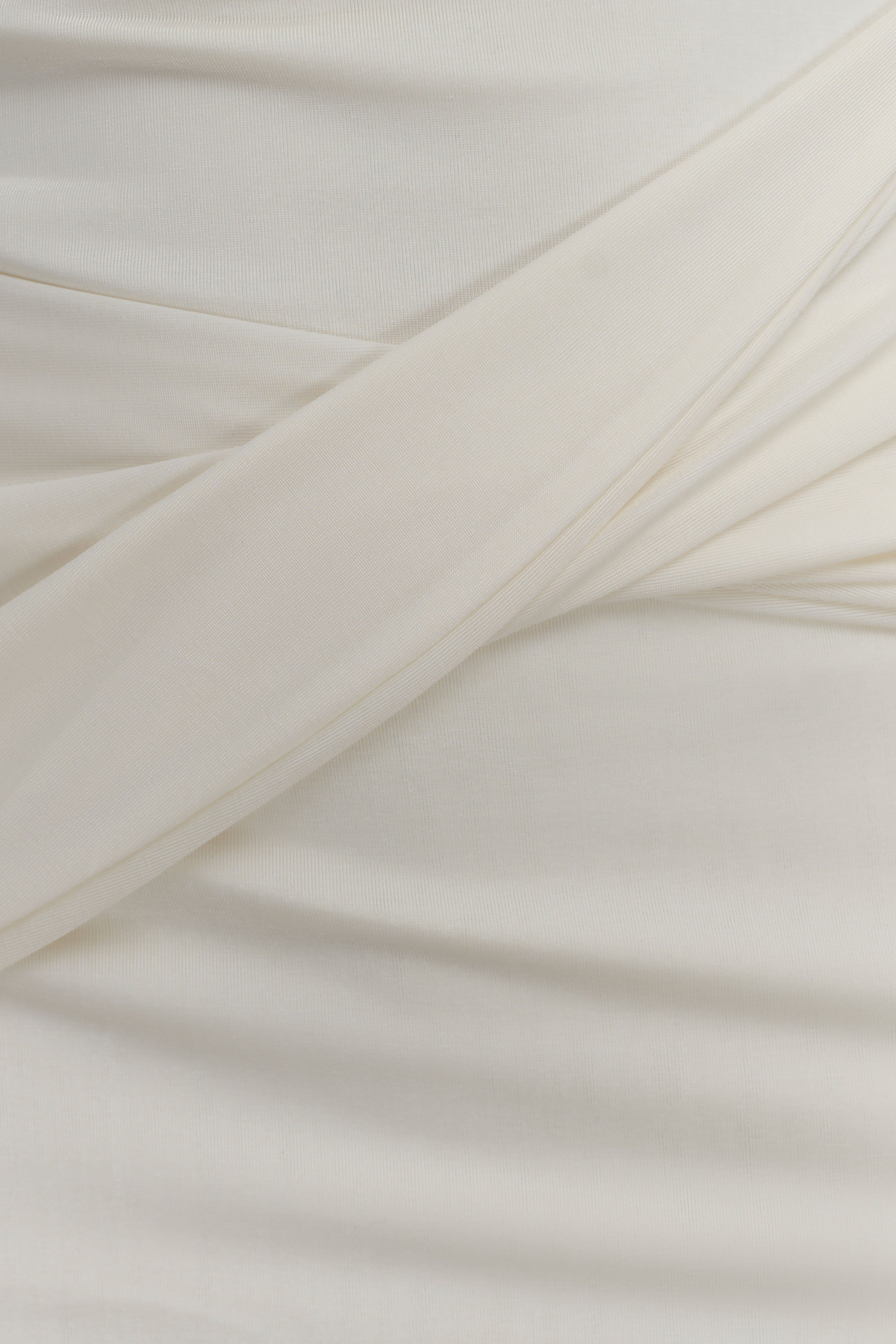 Henley Slinky Drape Mini Dress - Ivory - Image 7