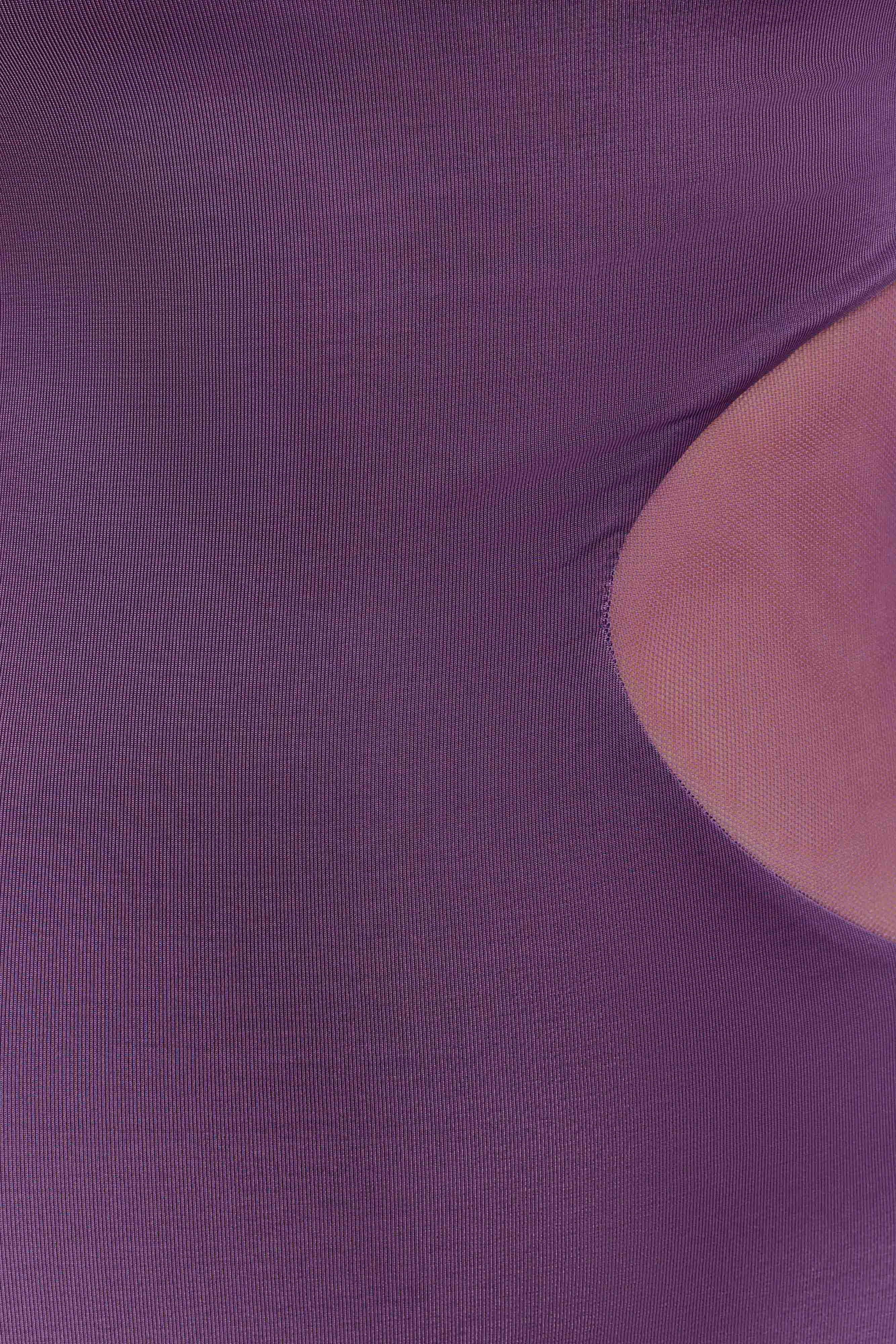 Megan Slinky And Mesh Maxi Dress - Purple - Image 6