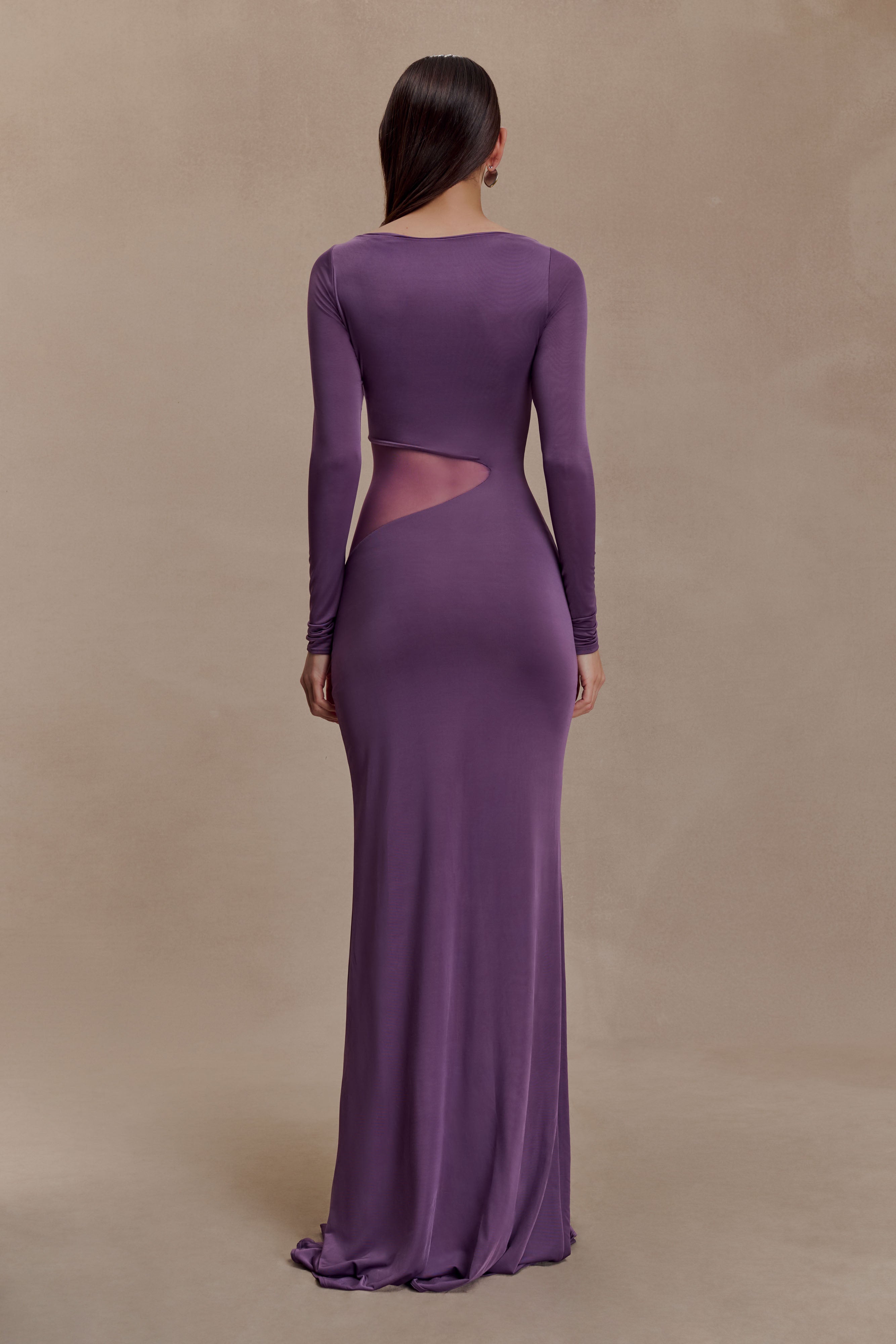 Alternative view of Megan Slinky And Mesh Maxi Dress - Purple