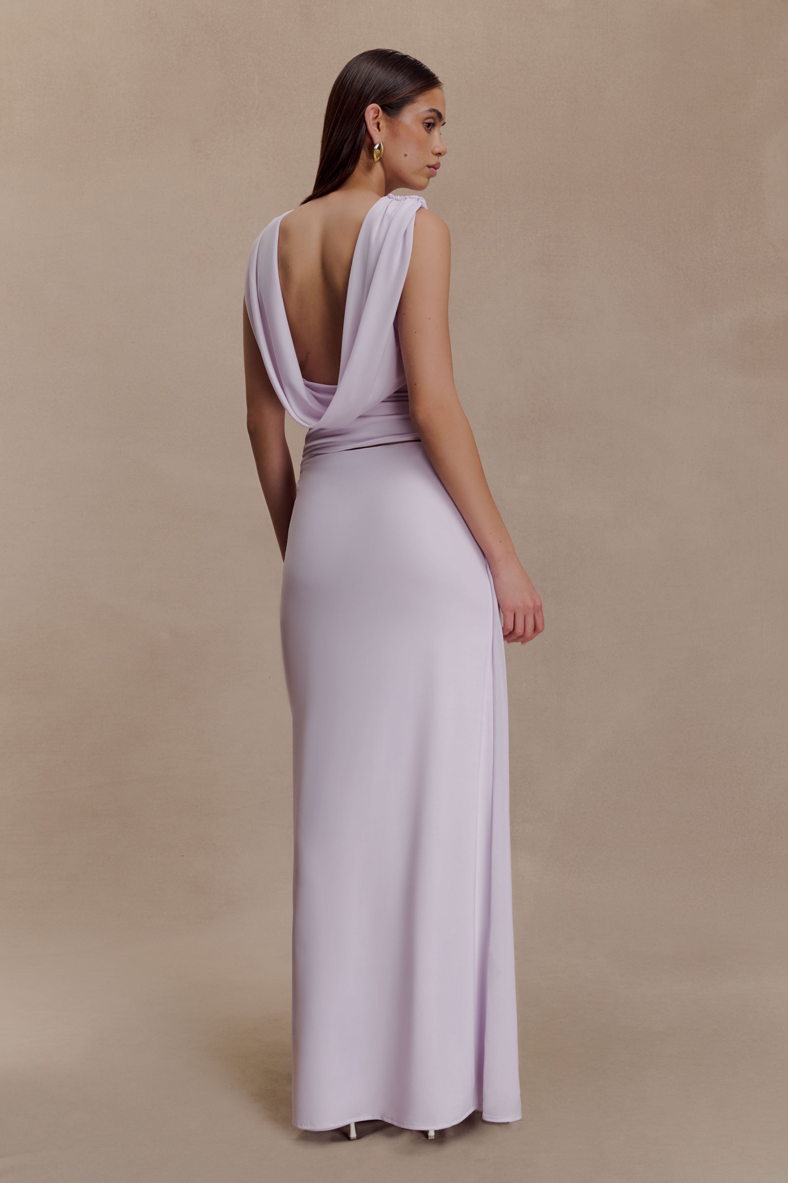 Alternative view of Bridget Slinky Maxi Skirt With Hardware - Dusty Lilac