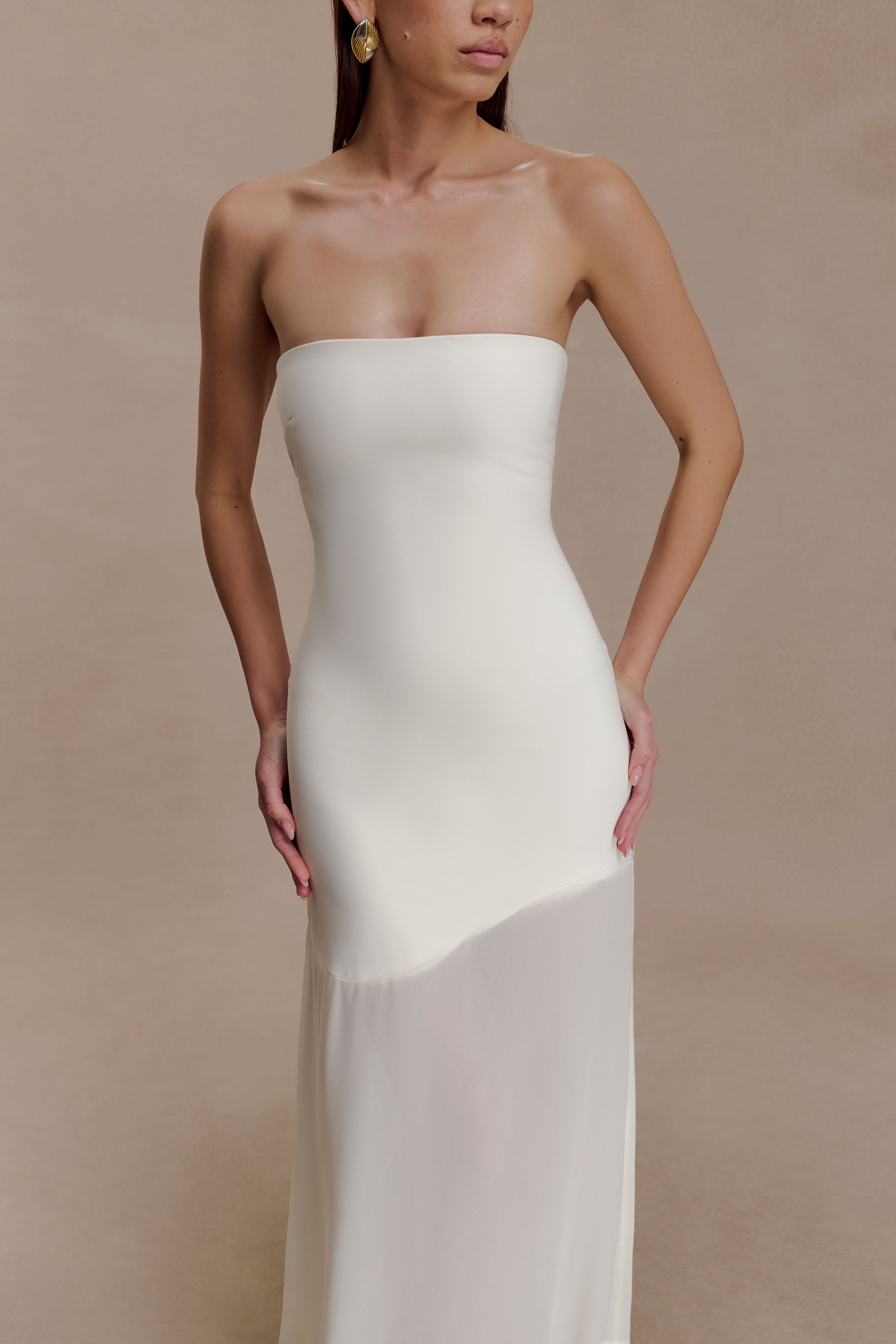 Mason Crepe And Chiffon Maxi Dress - Ivory - Image 3