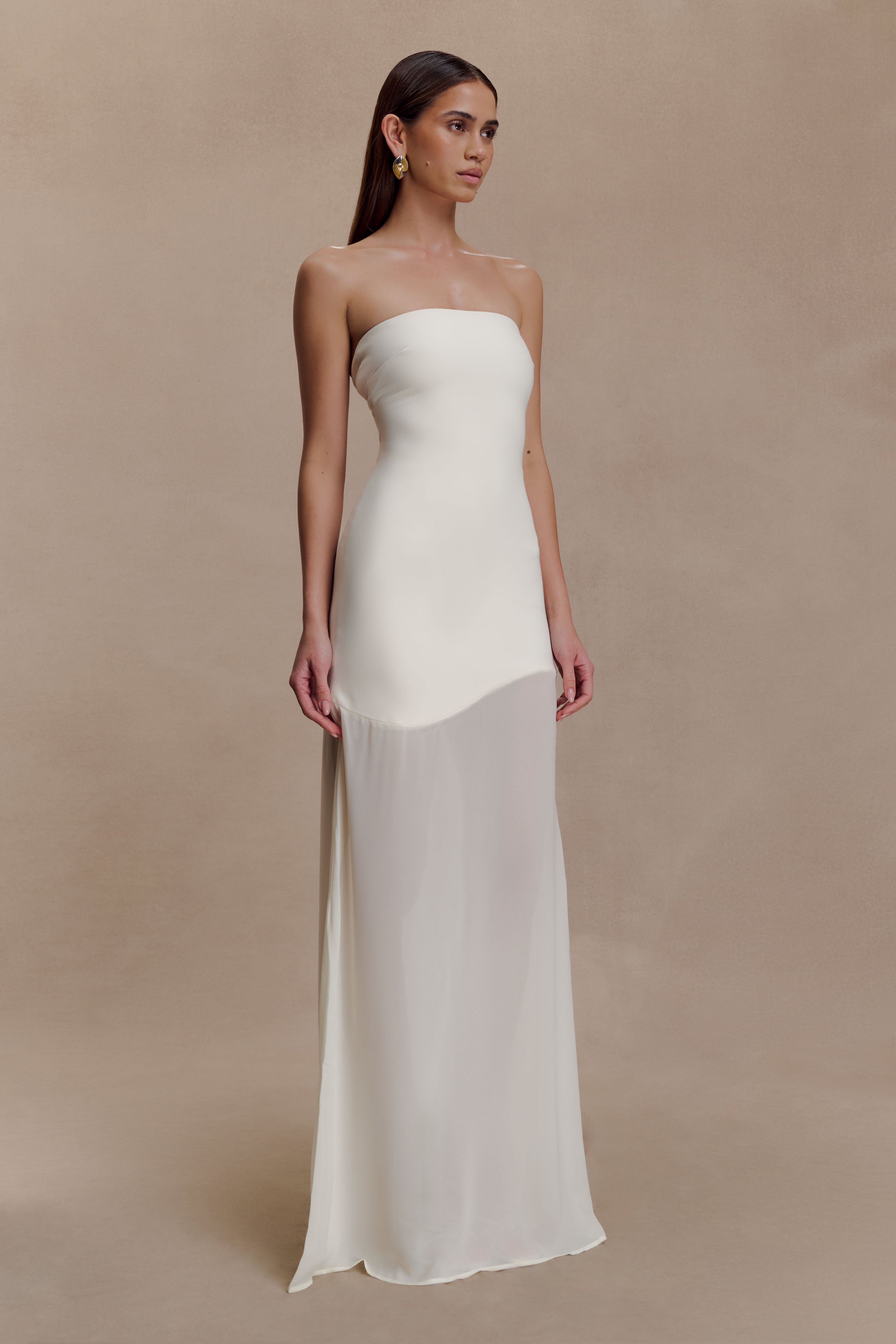 Mason Crepe And Chiffon Maxi Dress - Ivory - Image 4