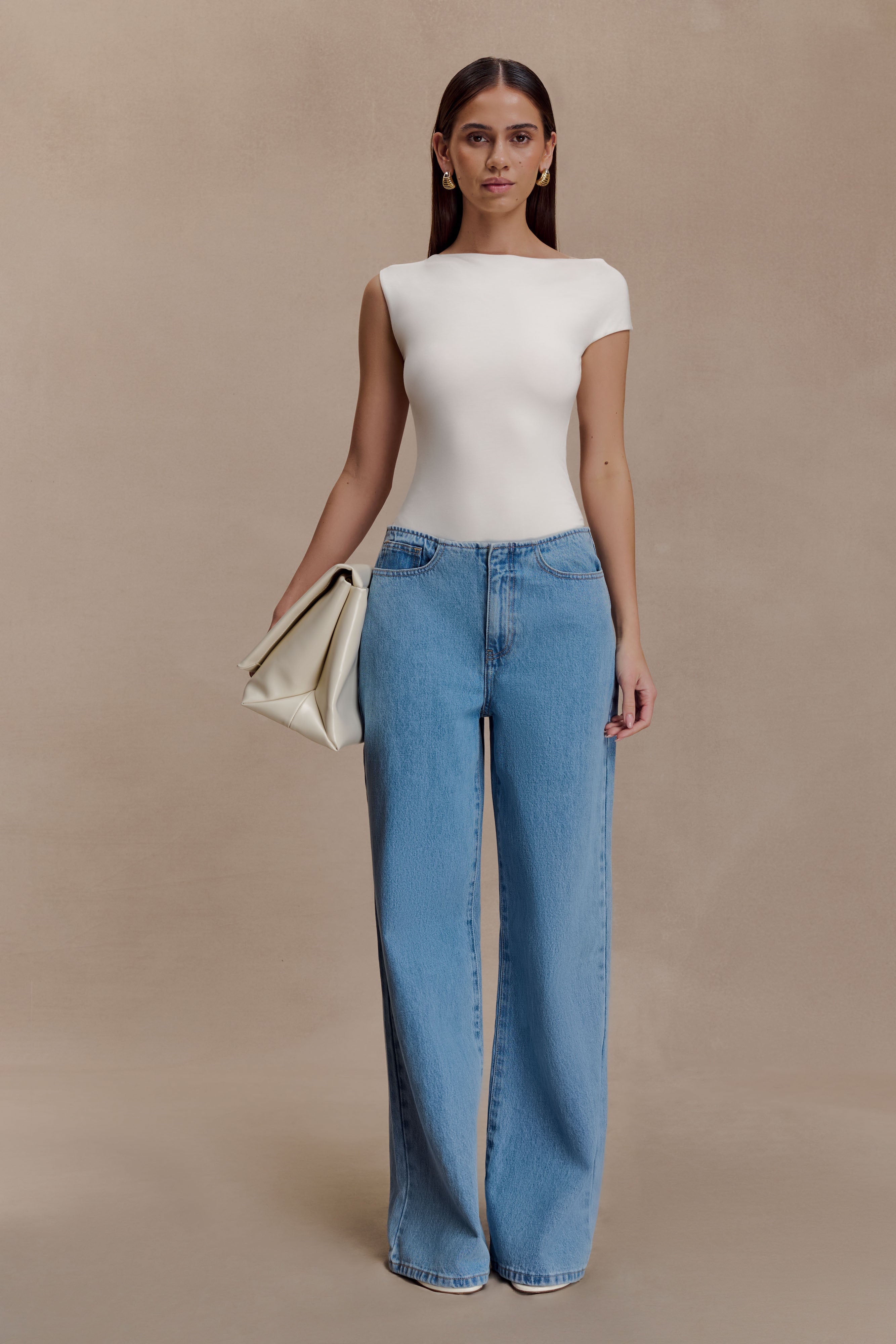 Niamh Modal Twist Back Bodysuit - Ivory - Image 5