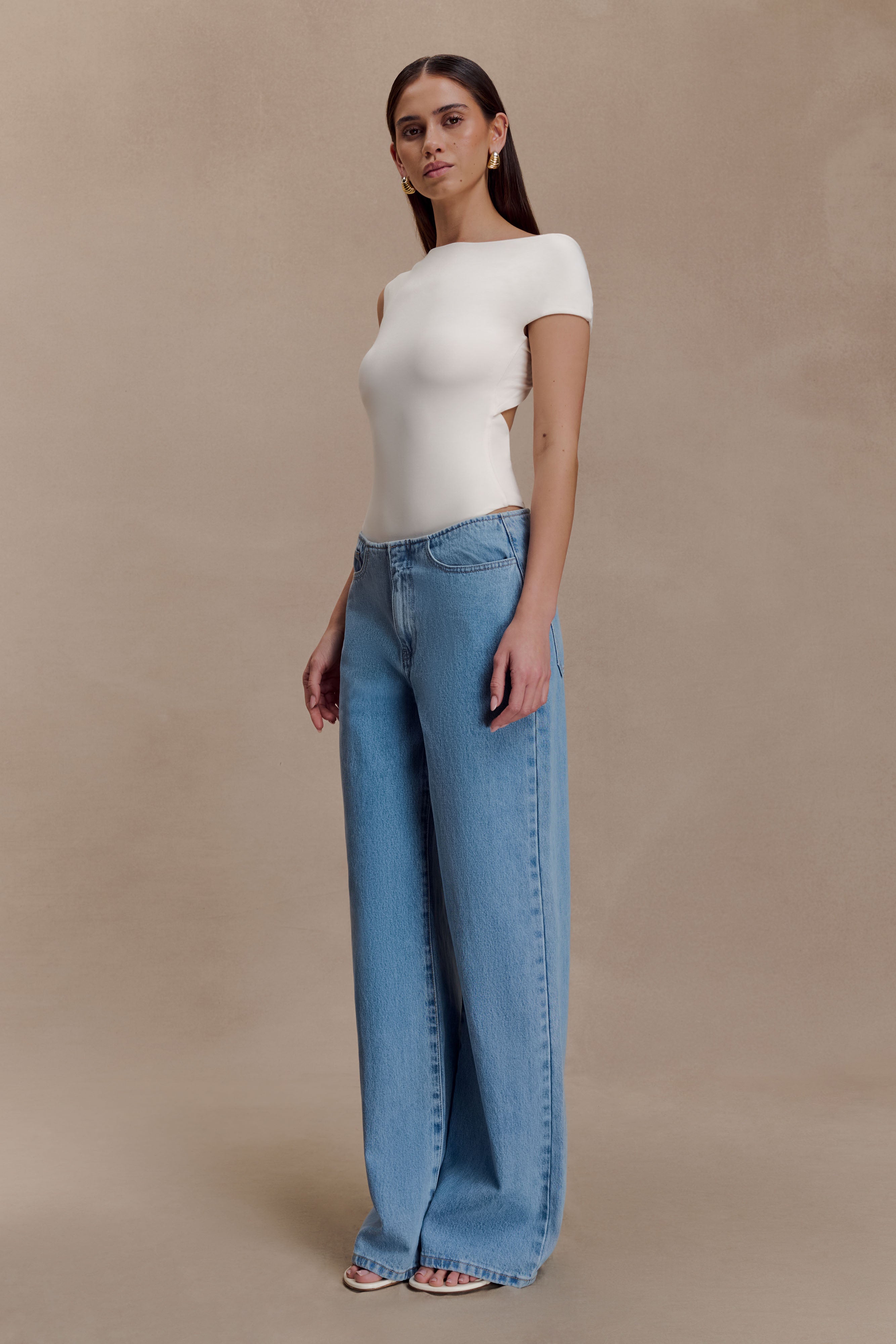 Niamh Modal Twist Back Bodysuit - Ivory - Image 3