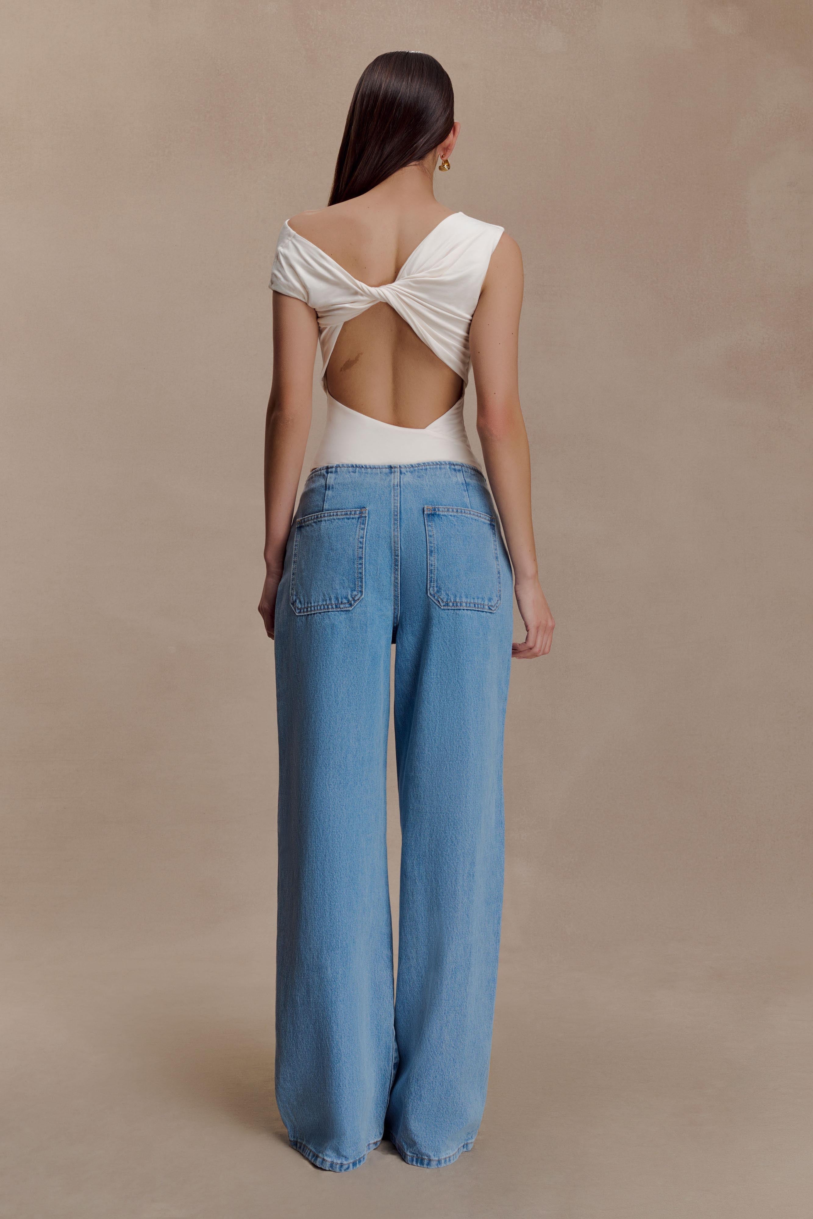 Niamh Modal Twist Back Bodysuit - Ivory - Image 4