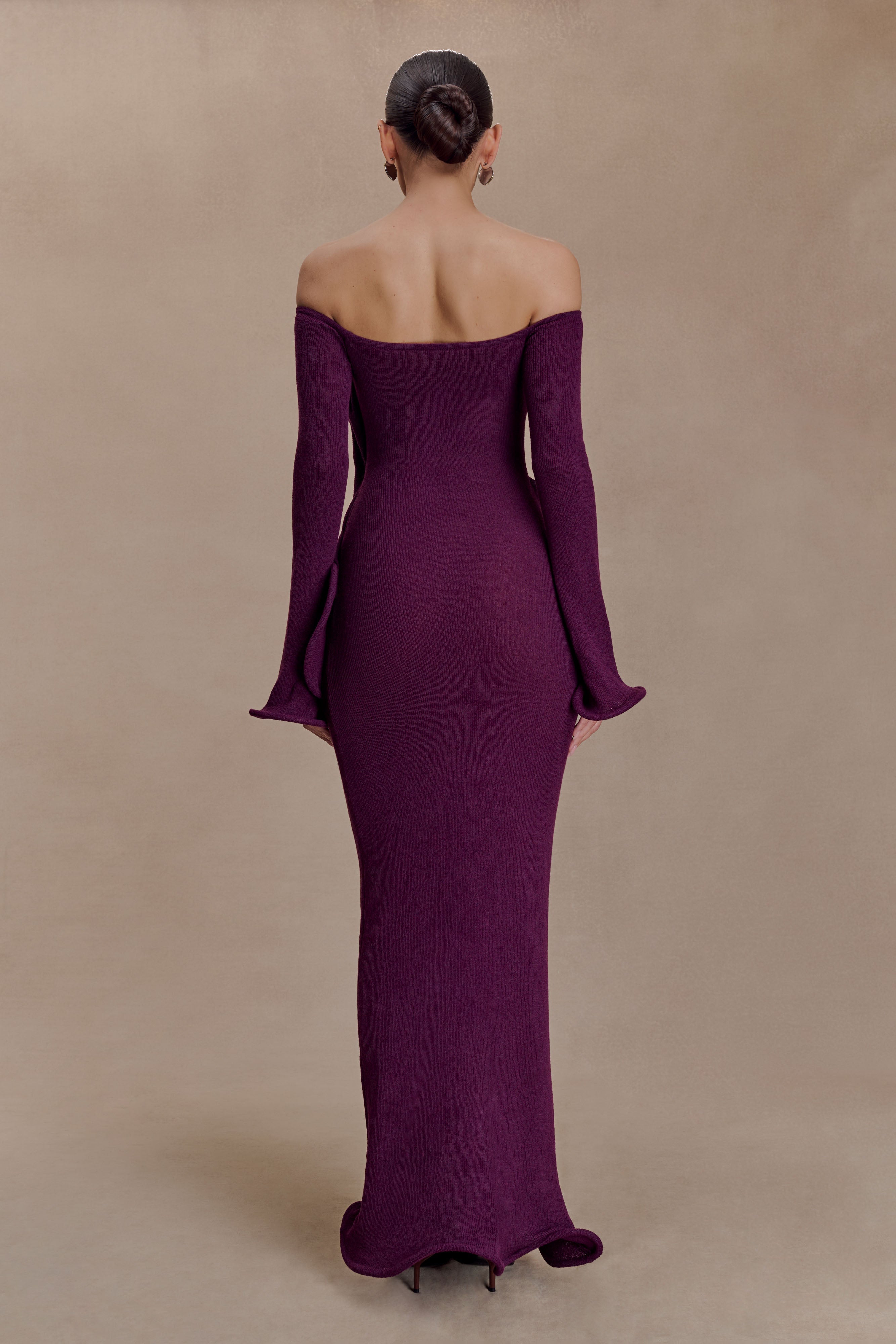 Alternative view of Sandrine Off Shoulder Knit Maxi Dress - Plum
