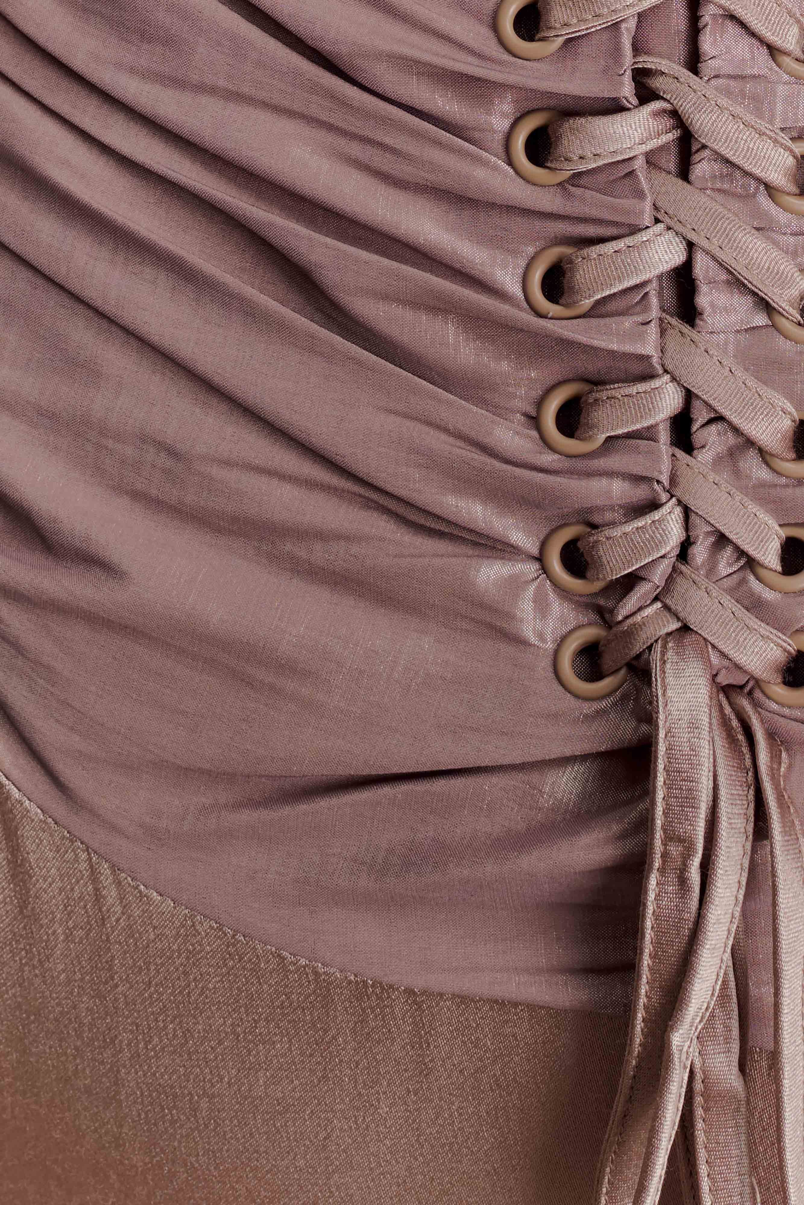 Serena Strapless Taffeta Maxi Dress - Bronze Taupe - Image 11