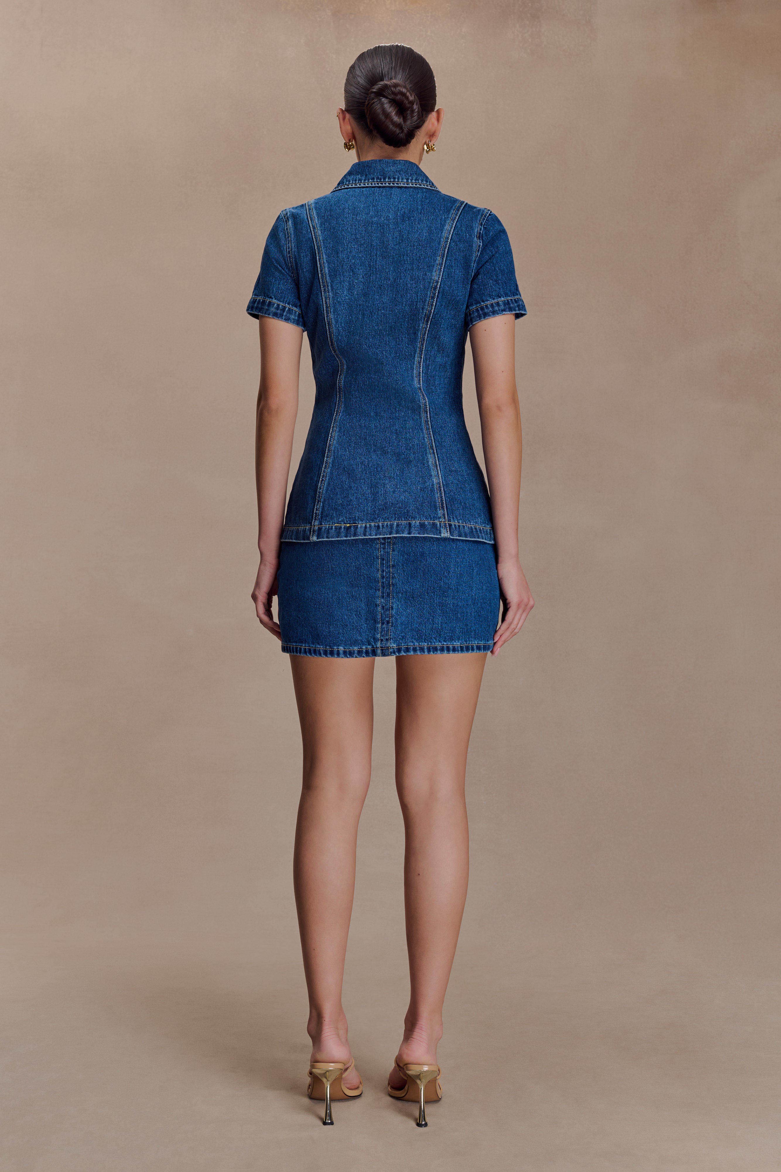Alternative view of Ellie Denim Mini Skirt - Dark Blue