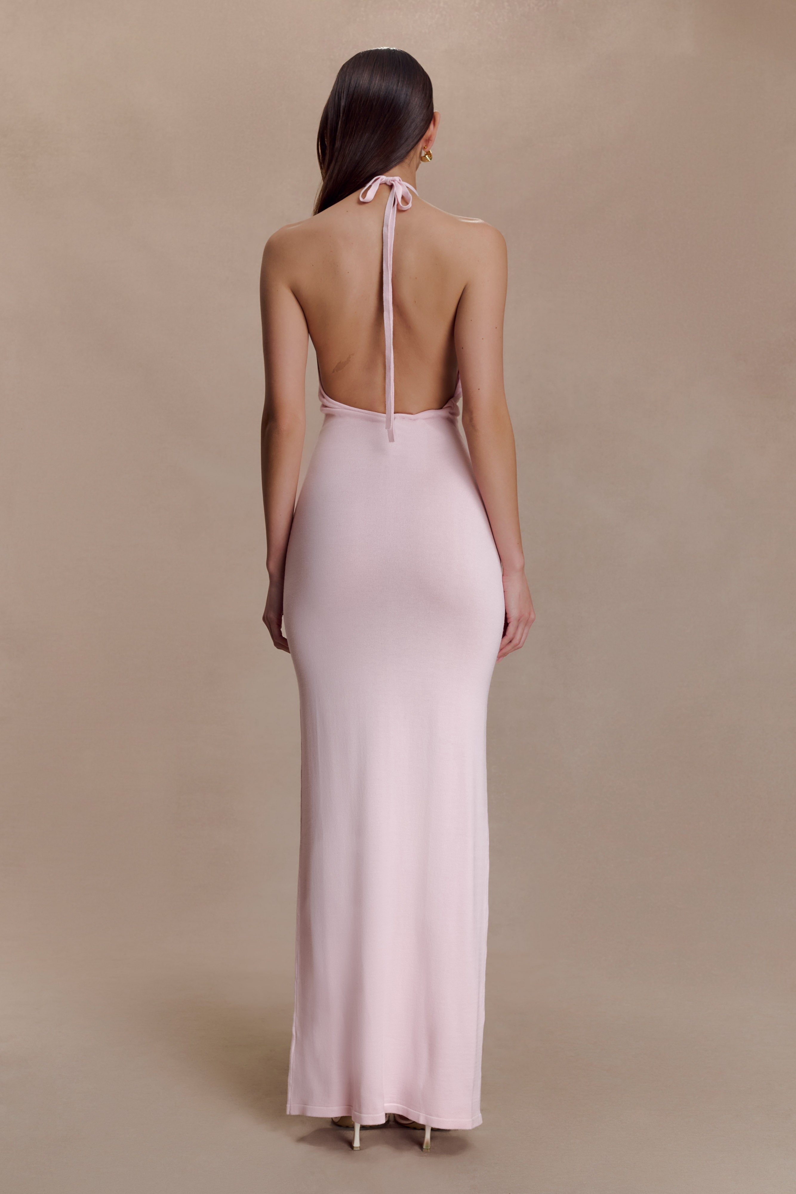 Alternative view of Brock Knit Halter Maxi Dress - Baby Pink