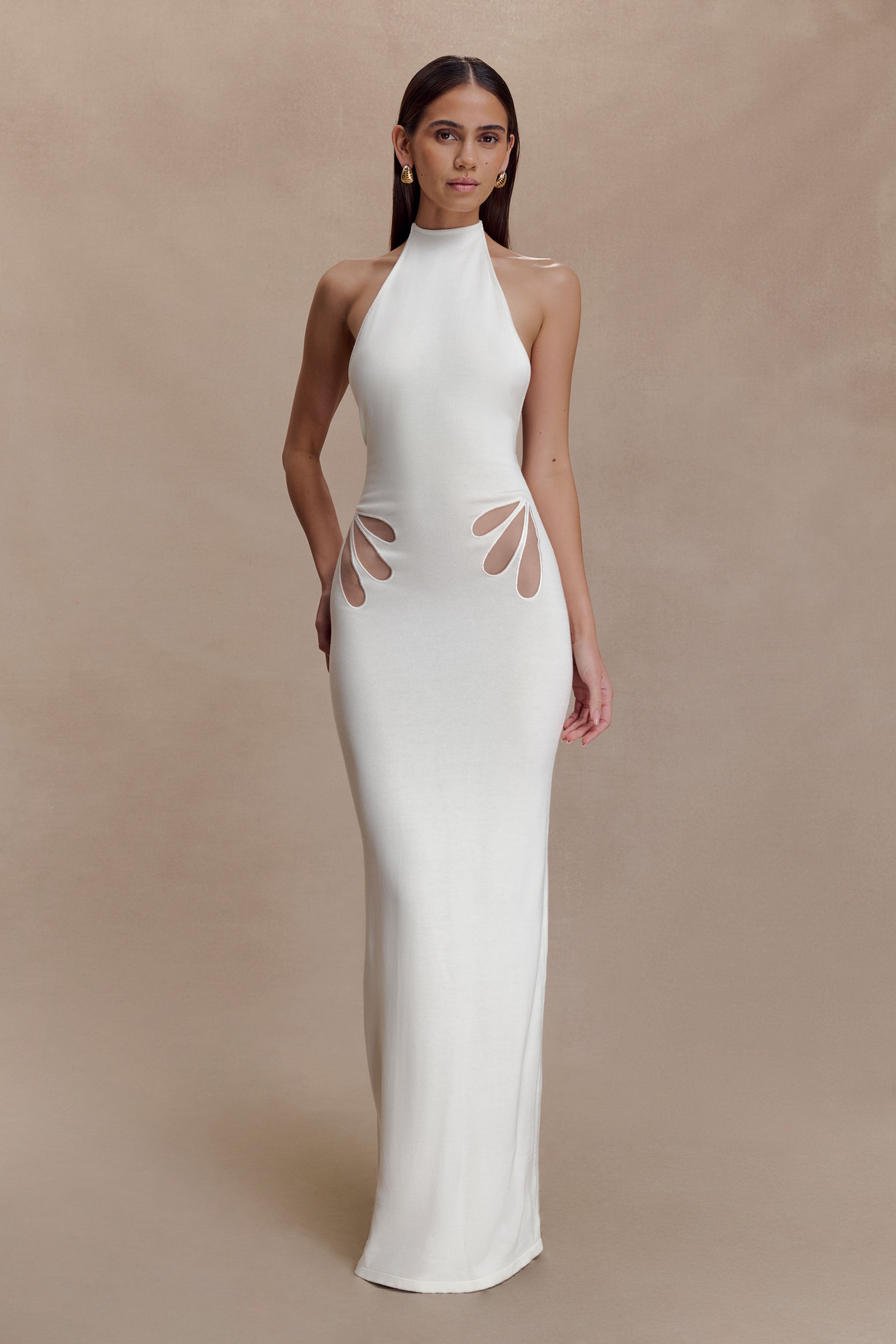 Brock Knit Halter Maxi Dress - White - Image 7