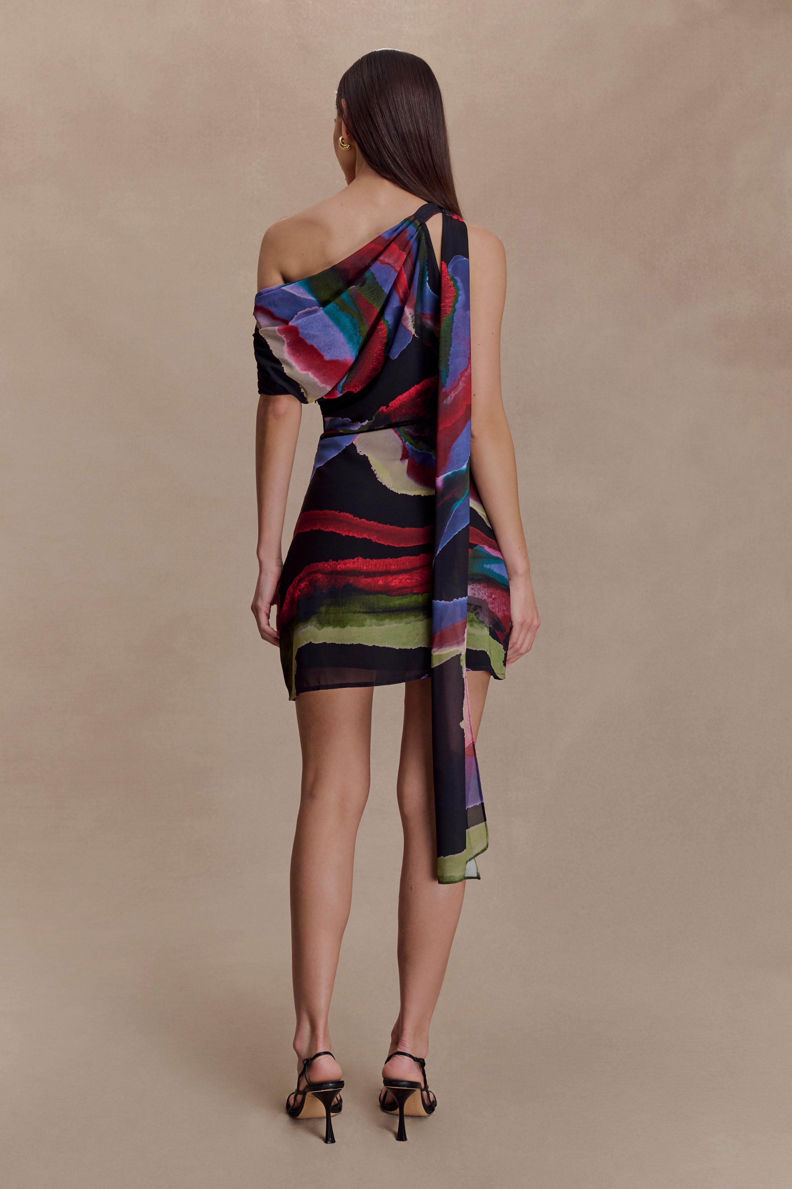 Alternative view of Daisie Chiffon Mini Dress - Multi Fluid Reverie Print