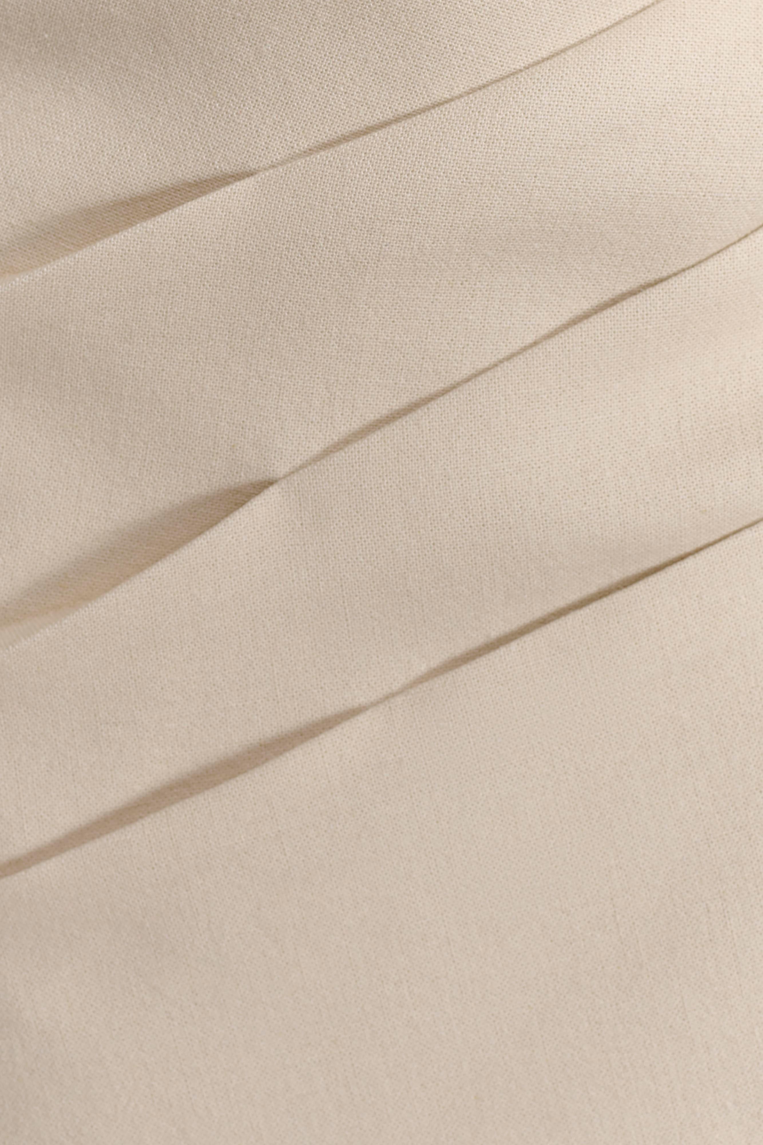 Helena One Shoulder Linen Mini Dress - Natural Beige - Image 9