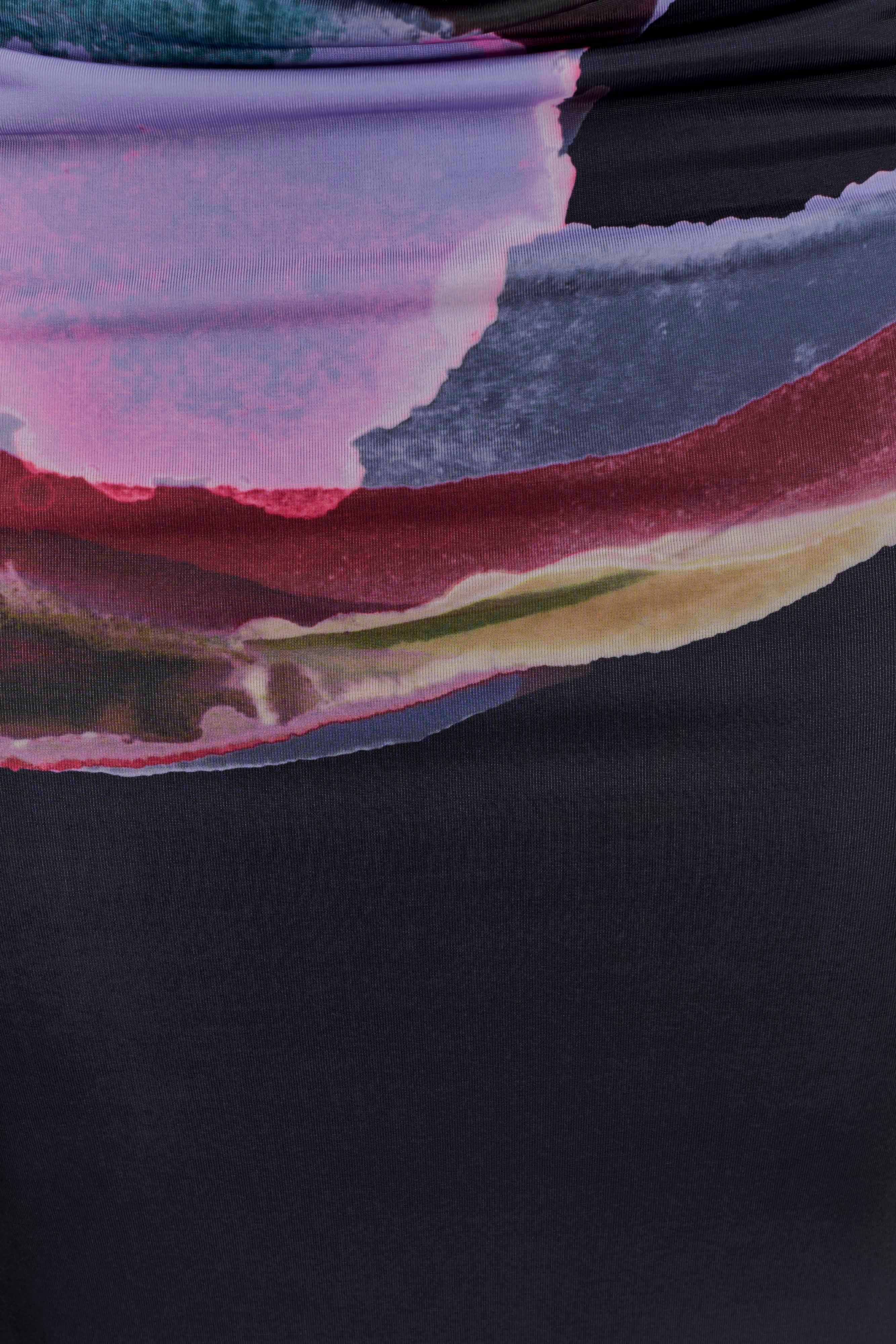 Madison Strapless Slinky Maxi Dress - Multi Fluid Reverie Print - Image 6