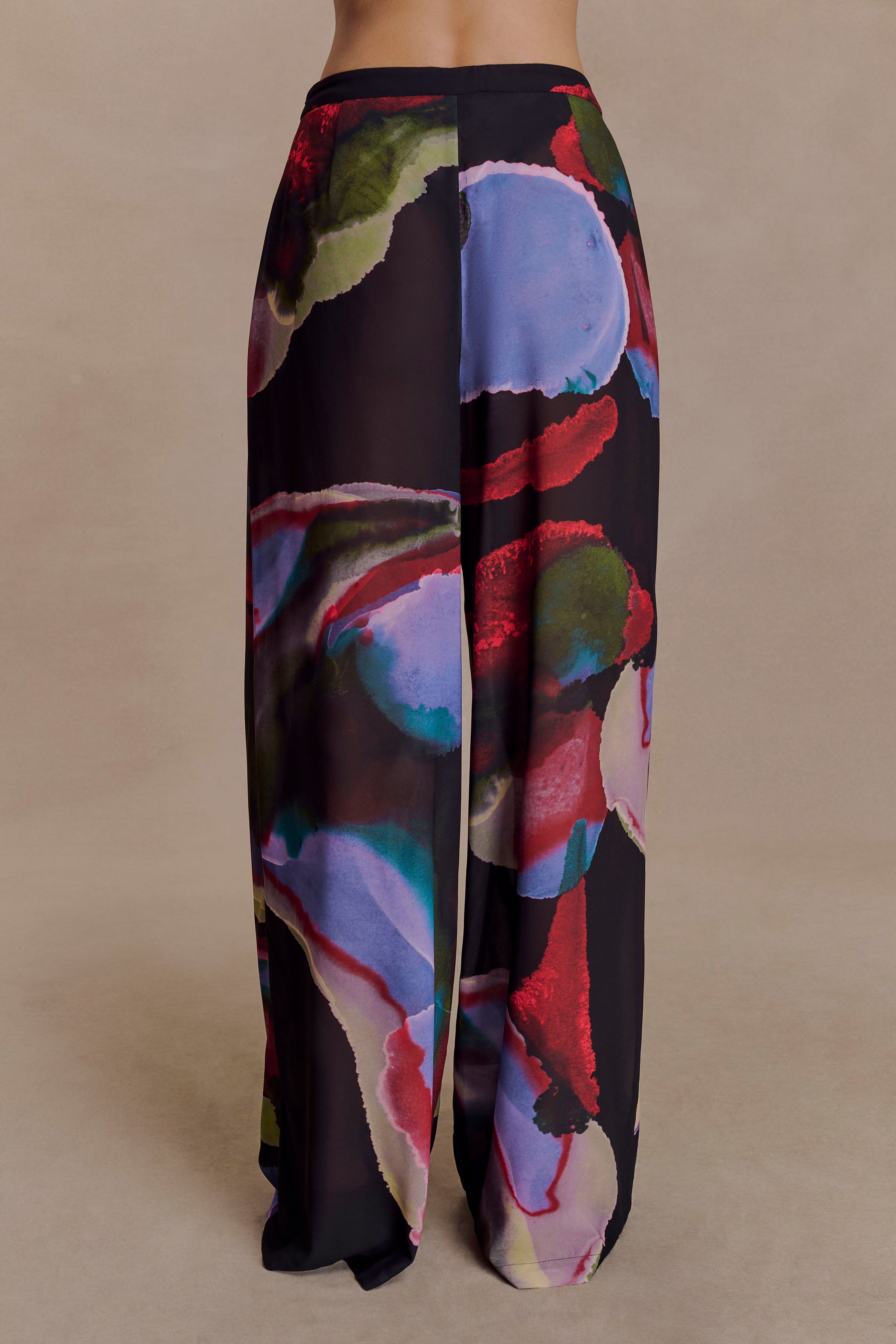 Rachel Chiffon Straight Leg Pants - Multi Fluid Reverie Print - Image 4