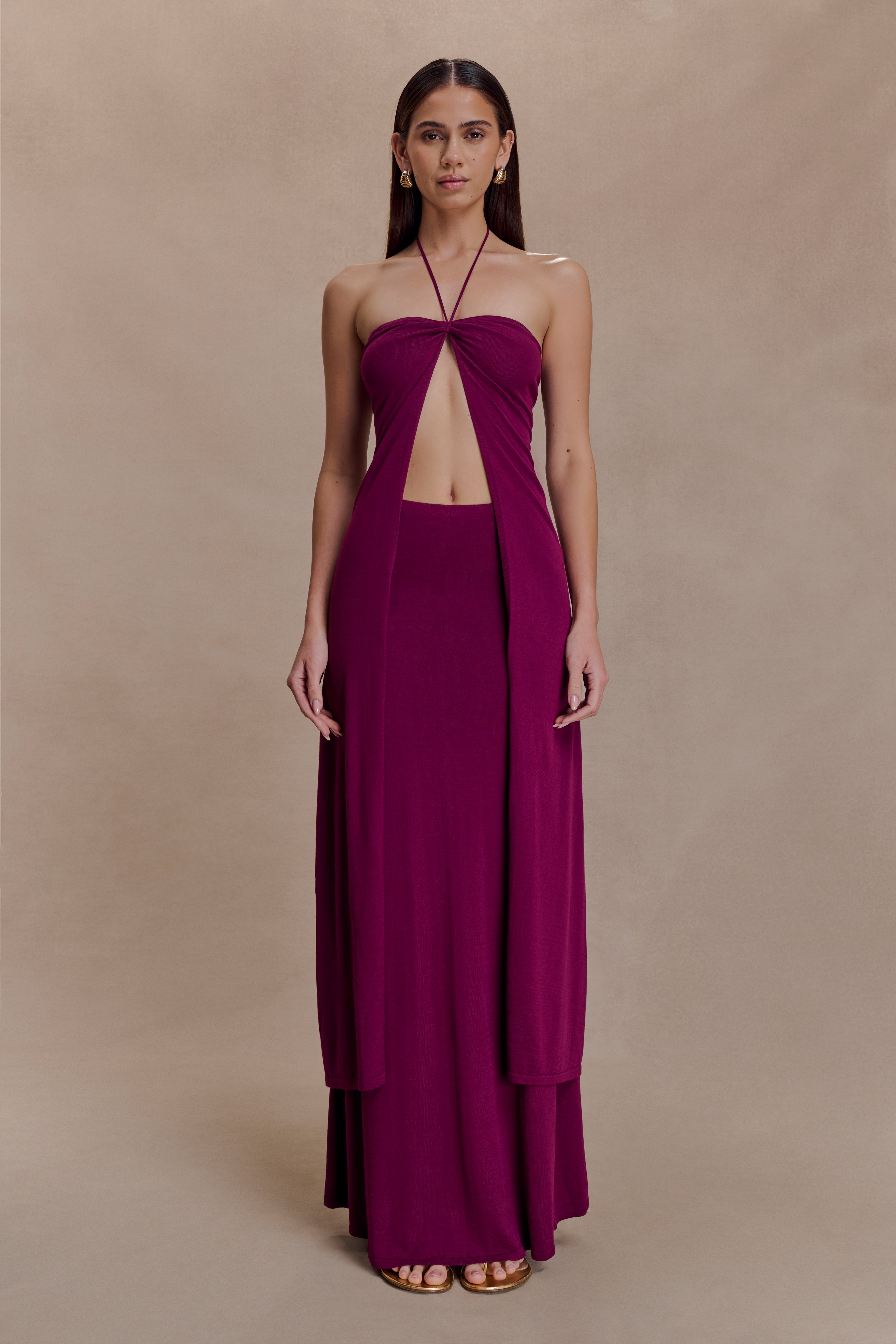 Martiena Knit Maxi Skirt - Plum - Image 5