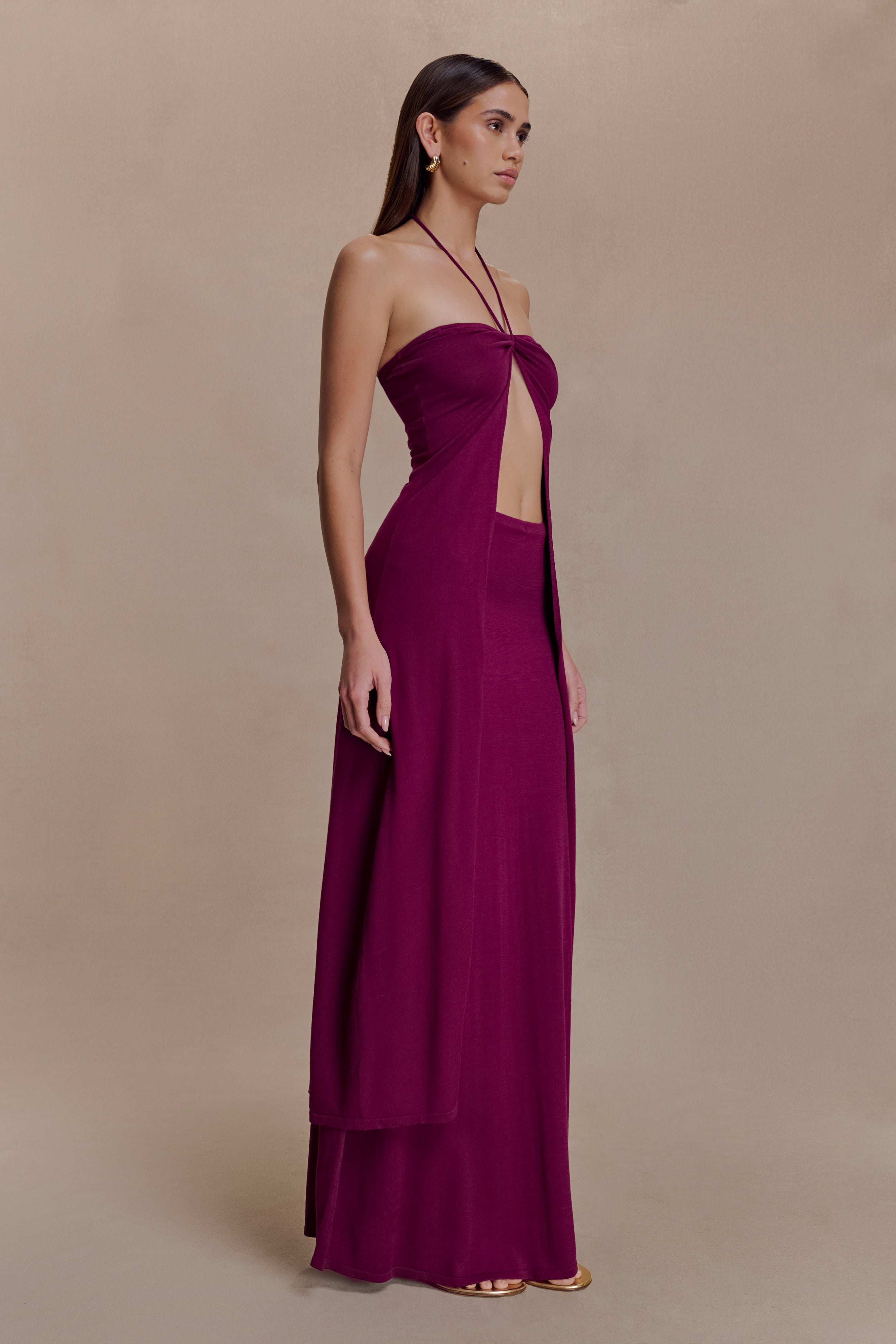 Marimae Long Knit Top - Plum - Image 4
