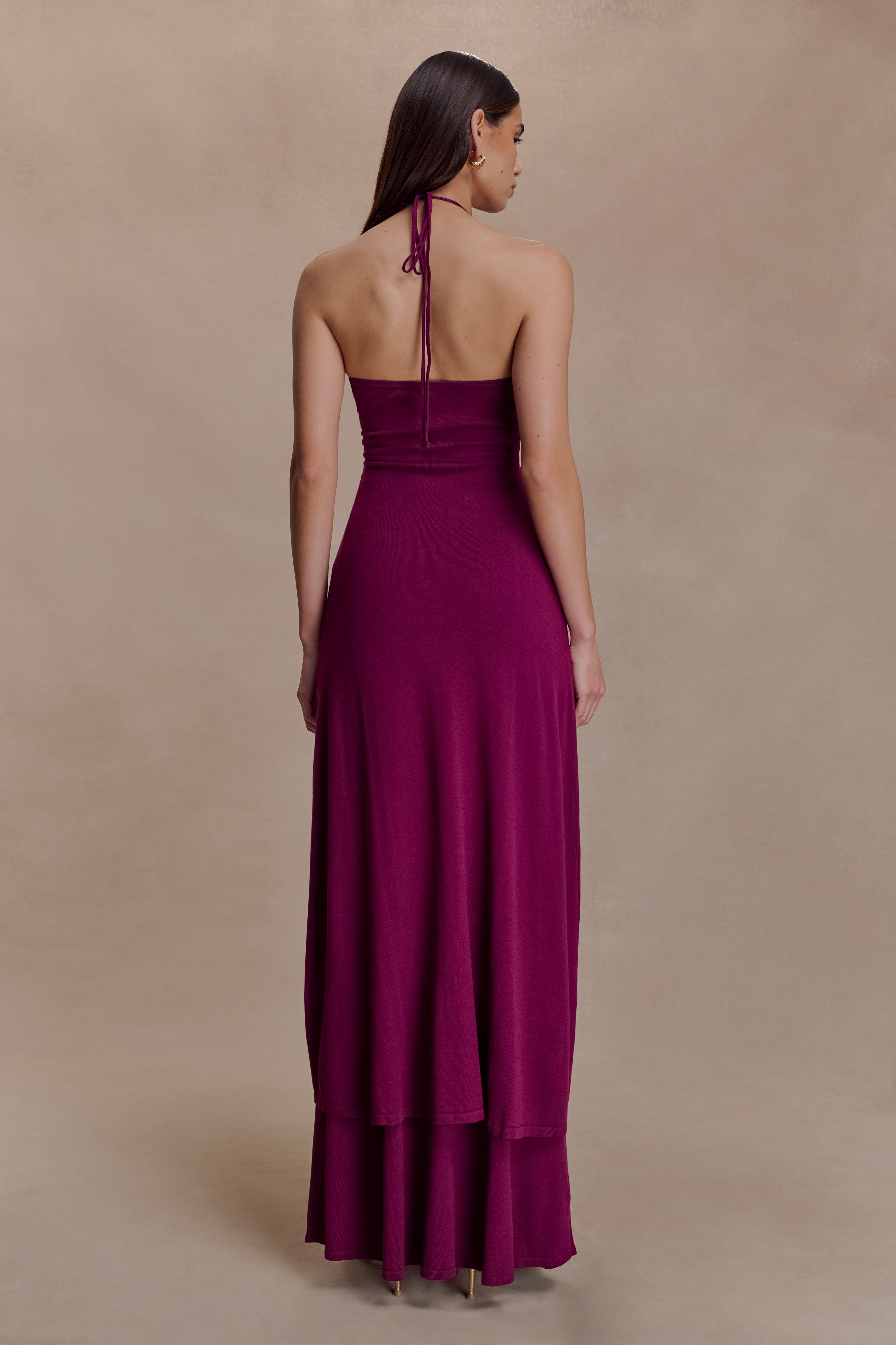 Marimae Long Knit Top - Plum - Image 2