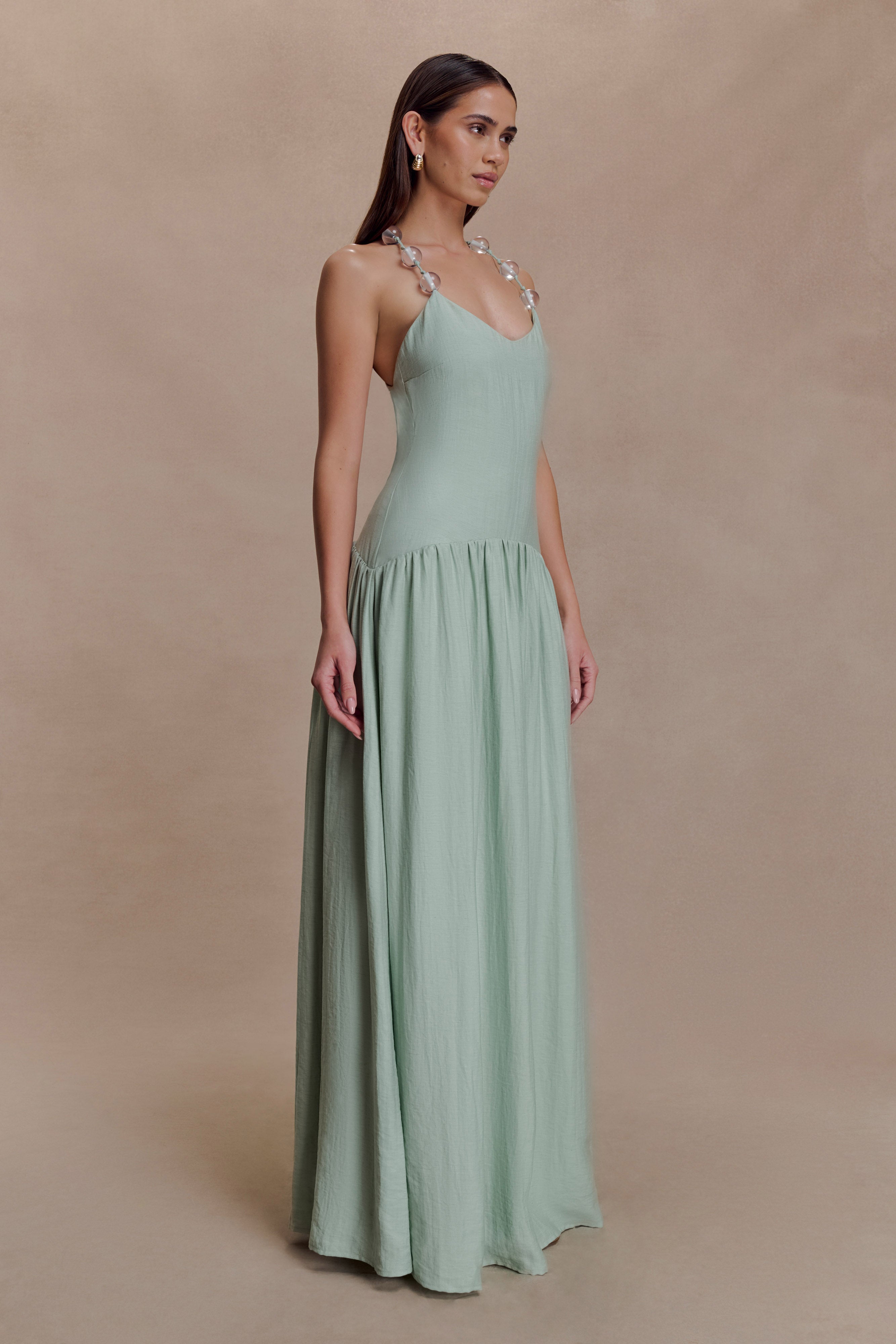 Darling Linen Maxi Dress - Sage - Image 4