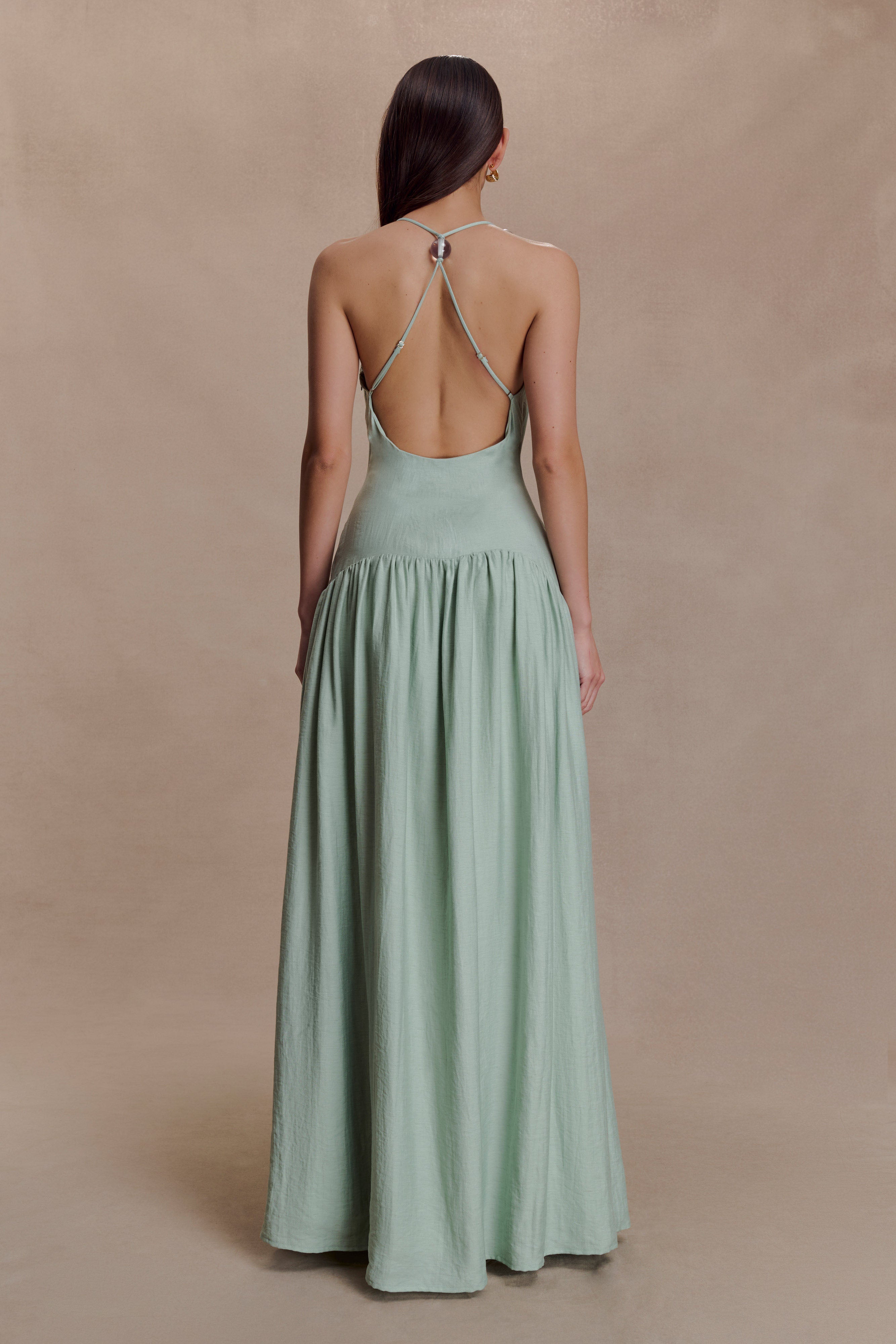 Alternative view of Darling Linen Maxi Dress - Sage