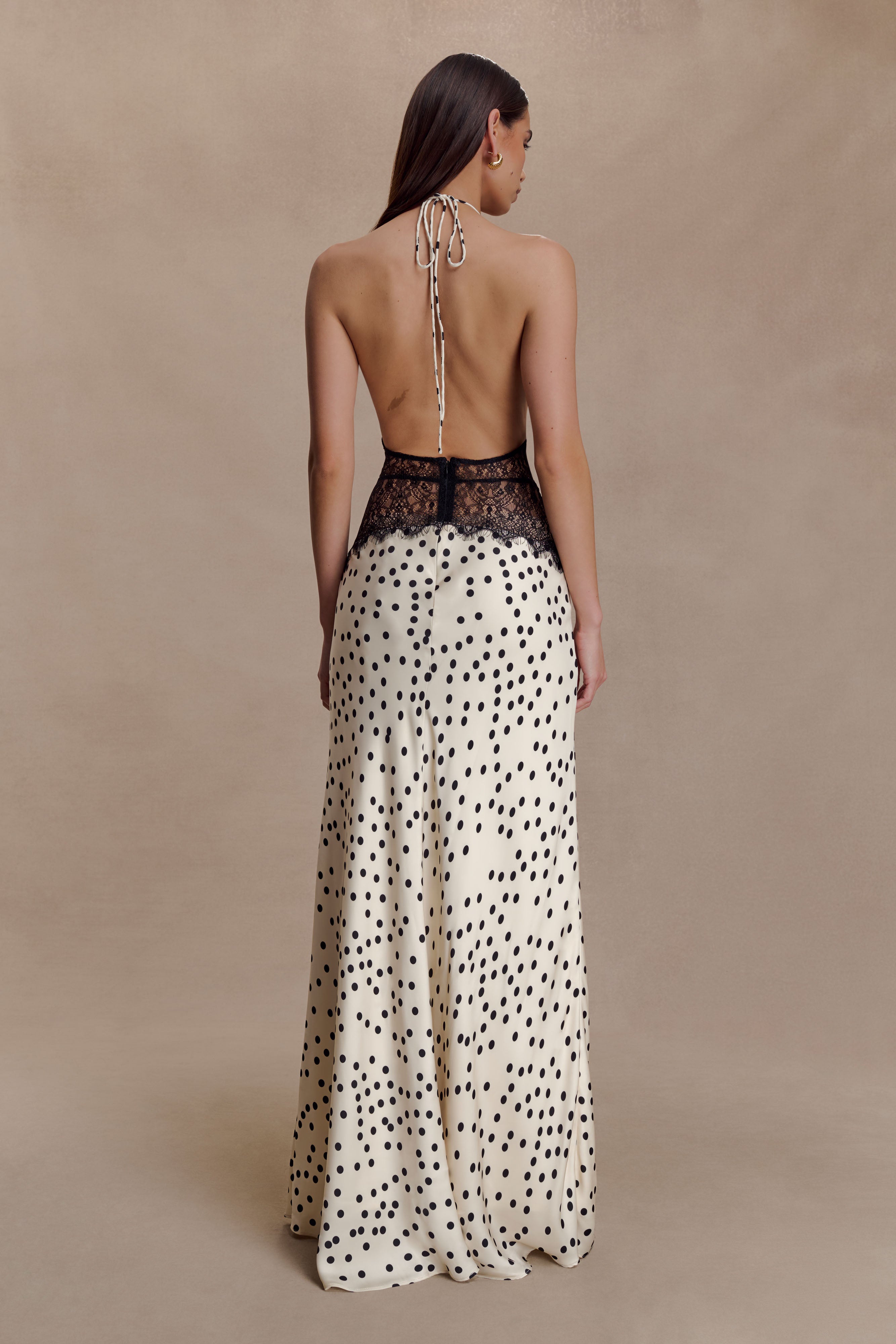 Dinah Lace And Satin Maxi Dress - Polkadot - Image 3