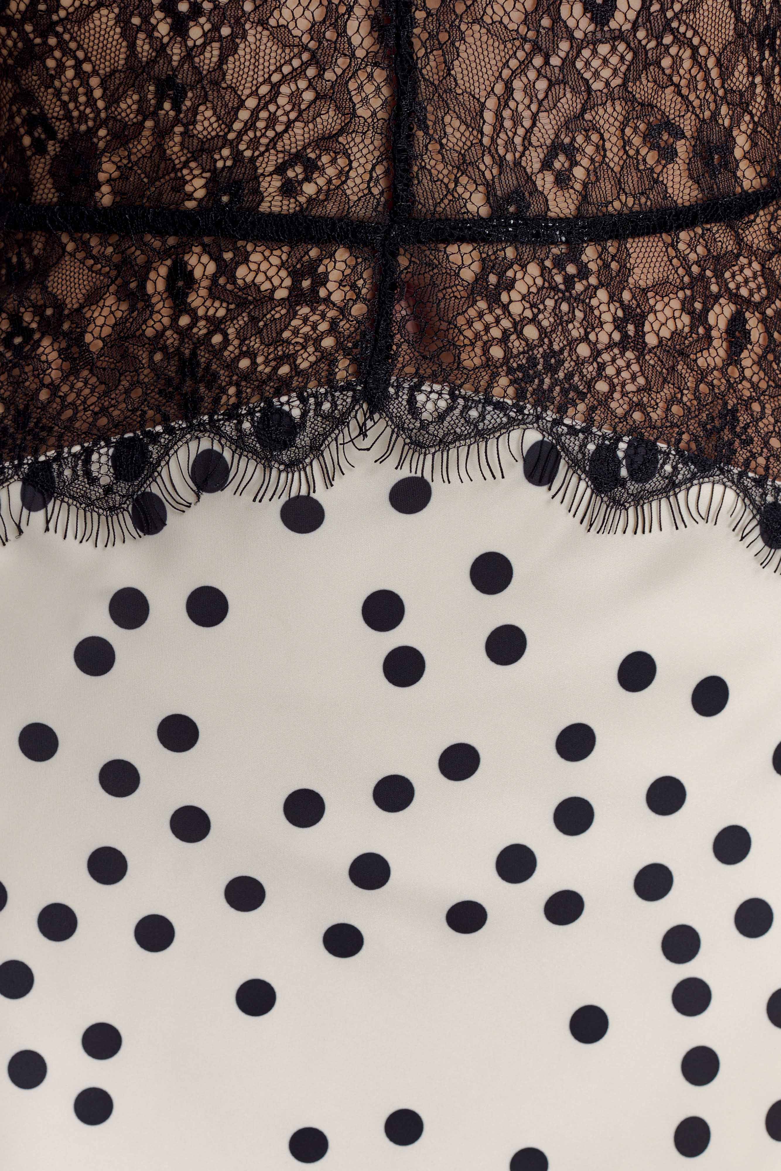 Dinah Lace And Satin Maxi Dress - Polkadot - Image 6