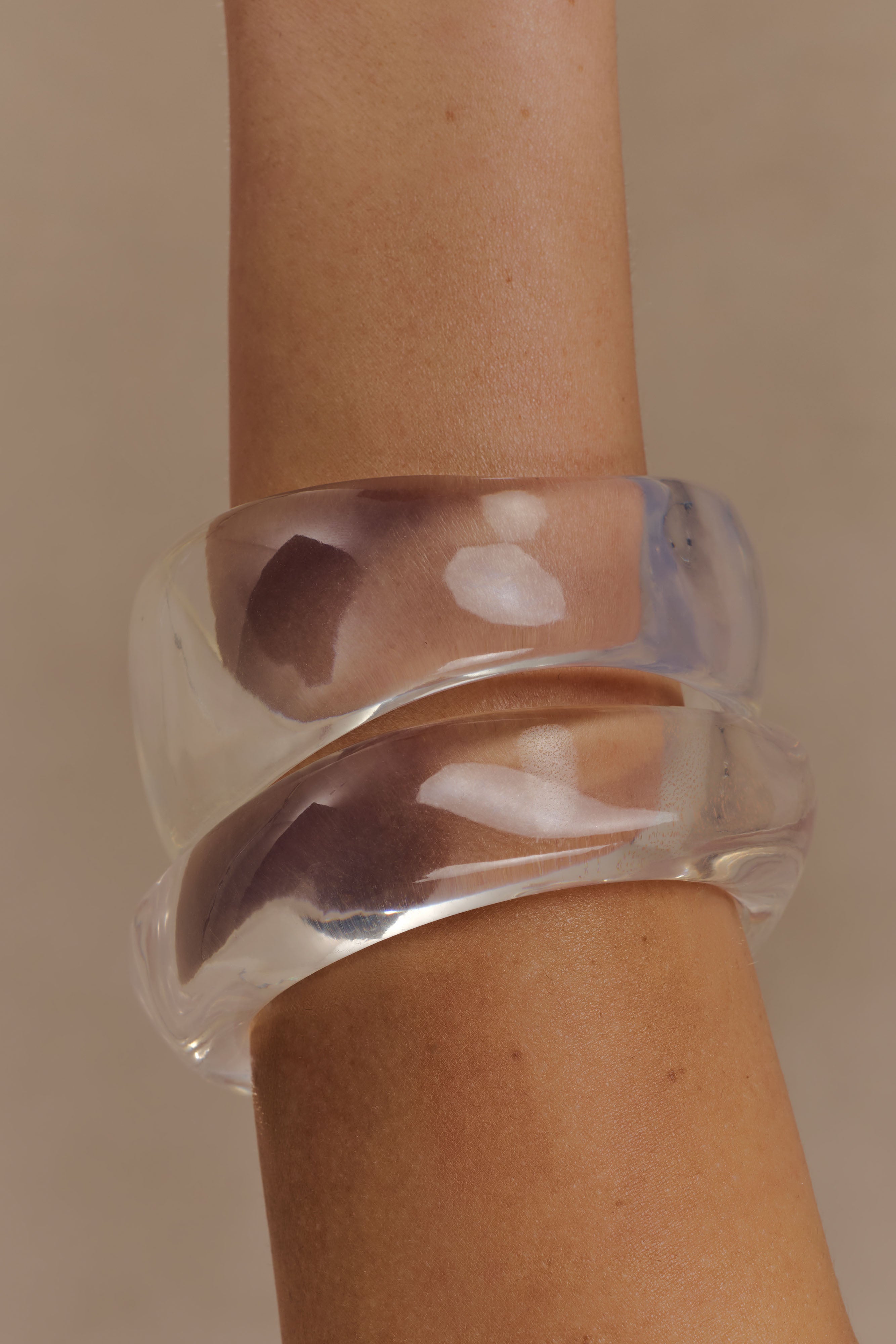 Marah Resin Bangle Set - Clear - Image 2