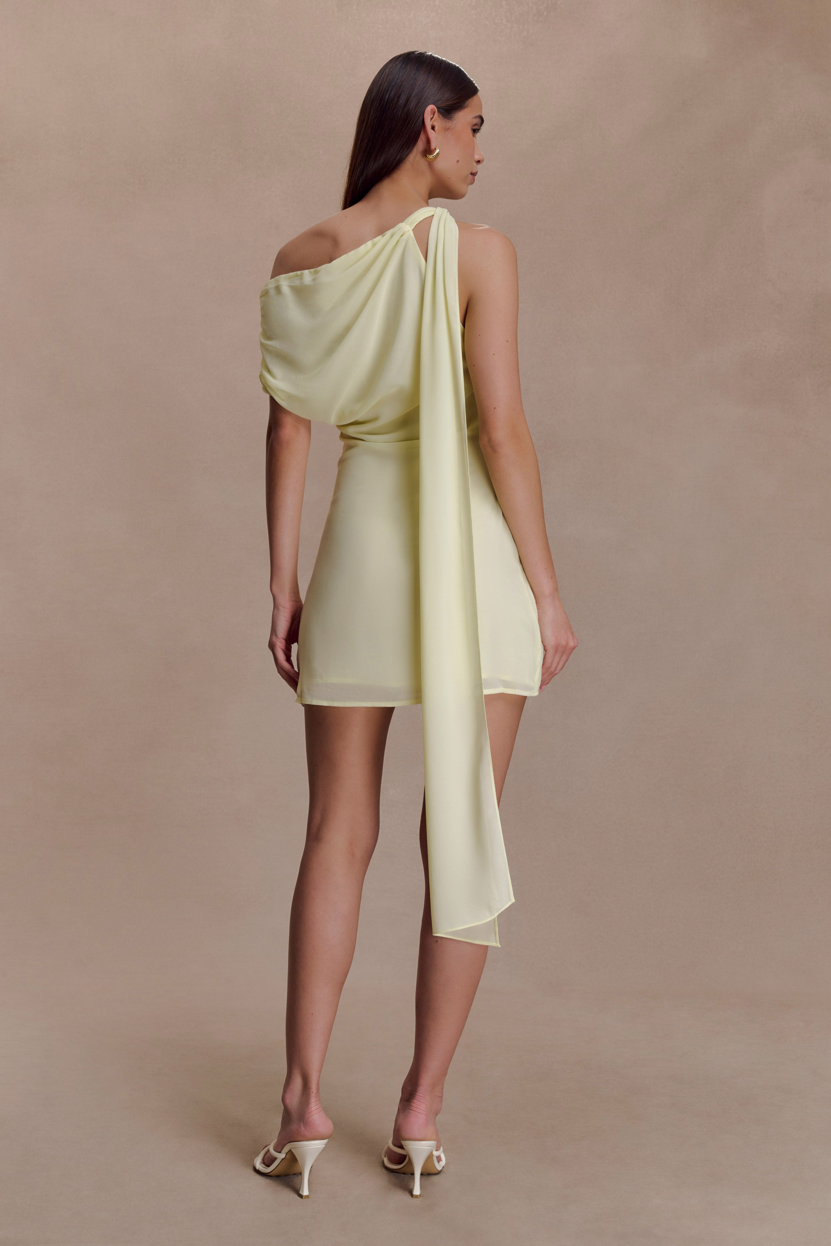 Daisie Chiffon Mini Dress - Lemon - Image 4