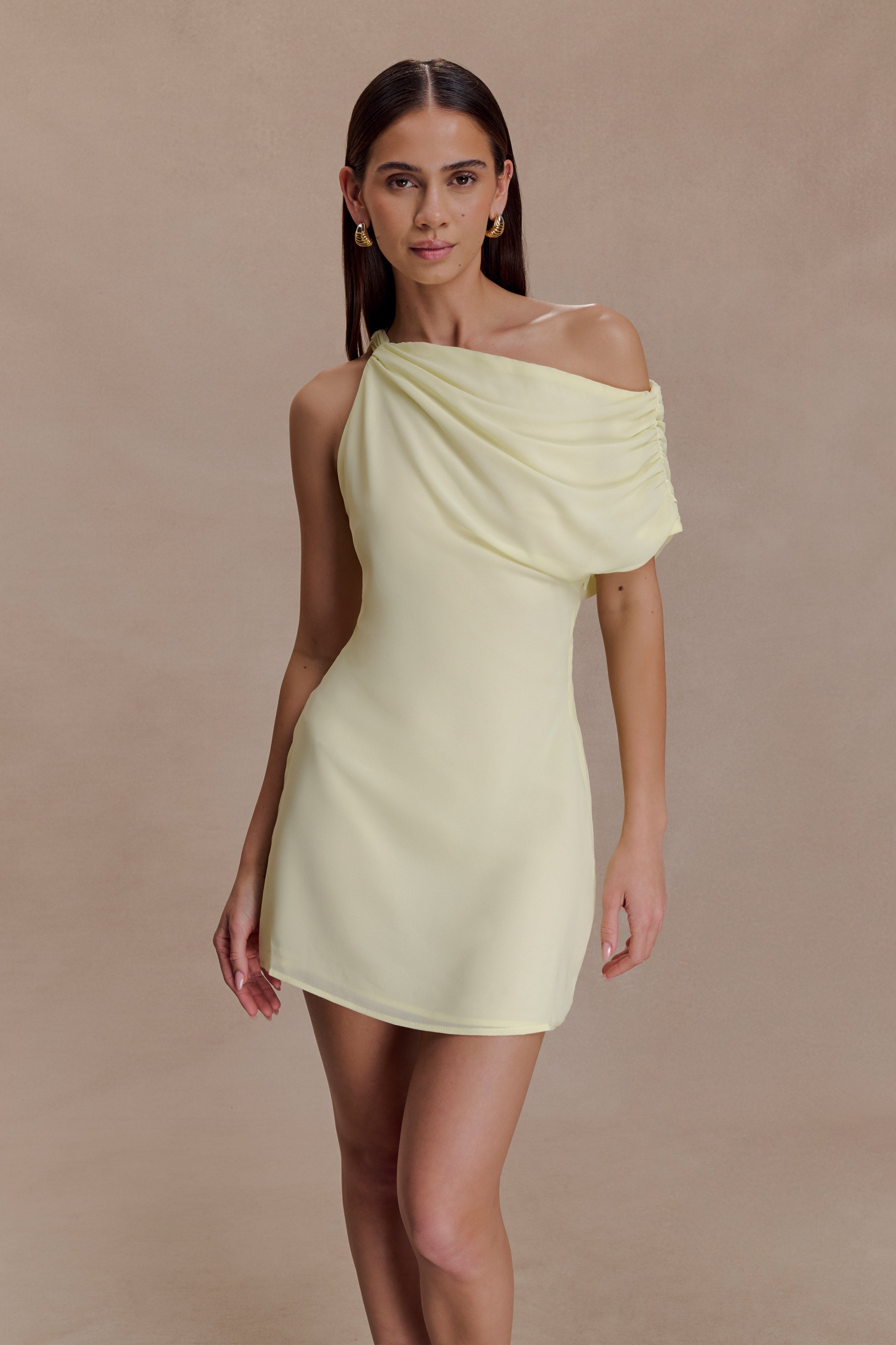 Daisie Chiffon Mini Dress - Lemon - Image 9