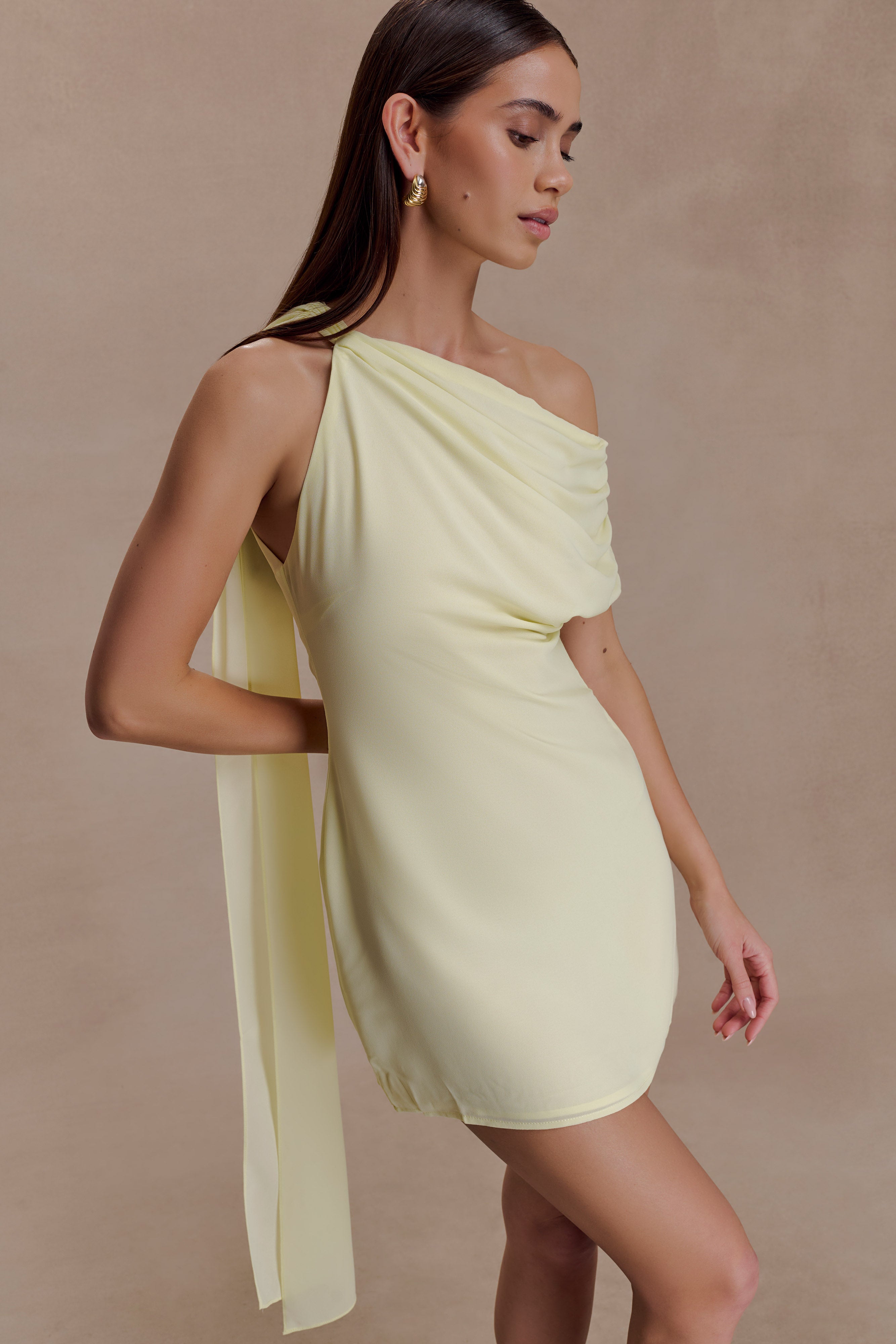 Alternative view of Daisie Chiffon Mini Dress - Lemon